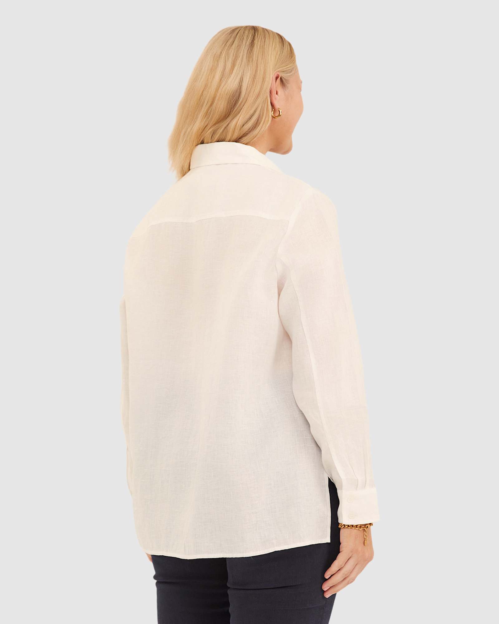 Daisy Relaxed Linen Shirt in WHITE