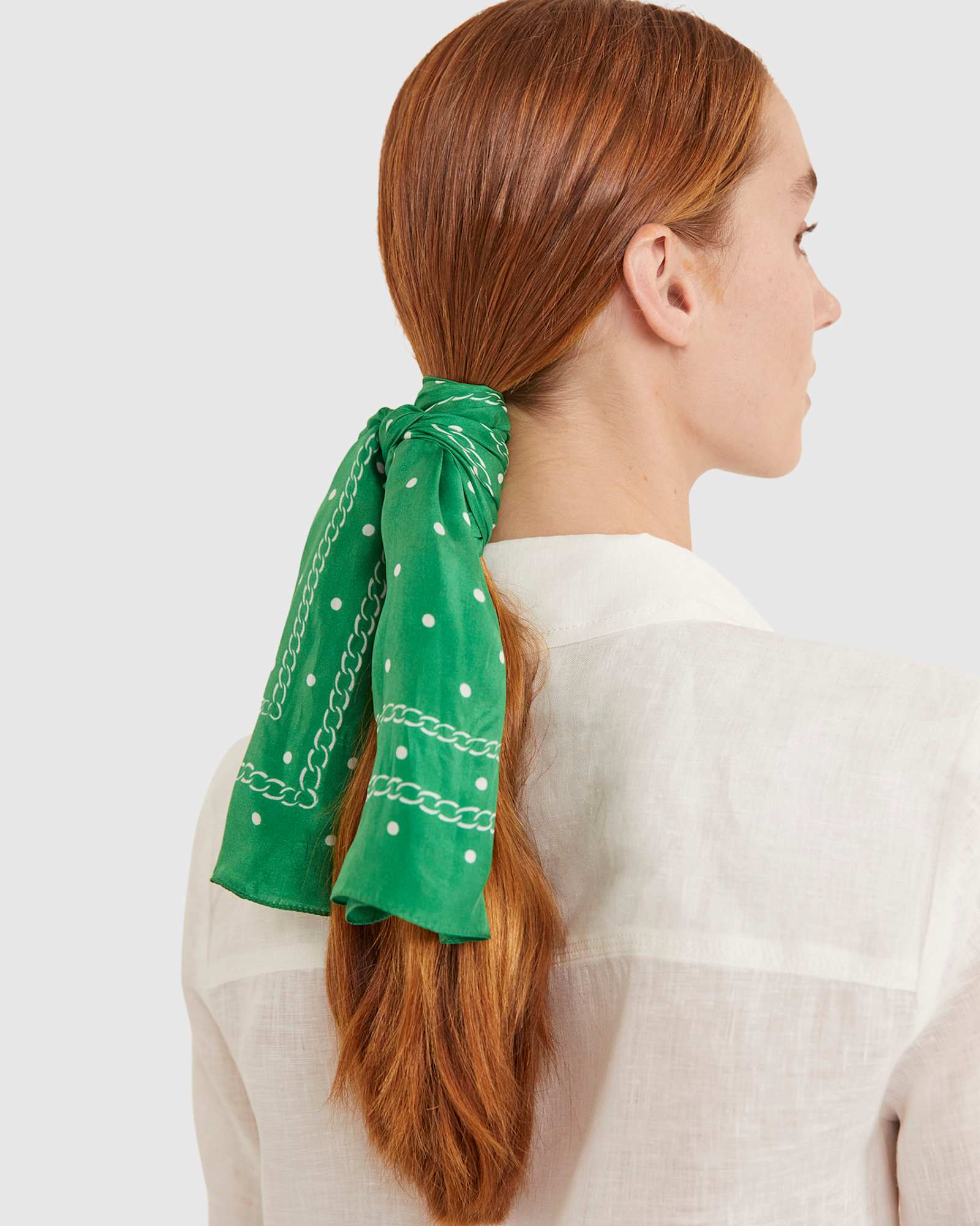 Spot Silk Scarf in GREEN