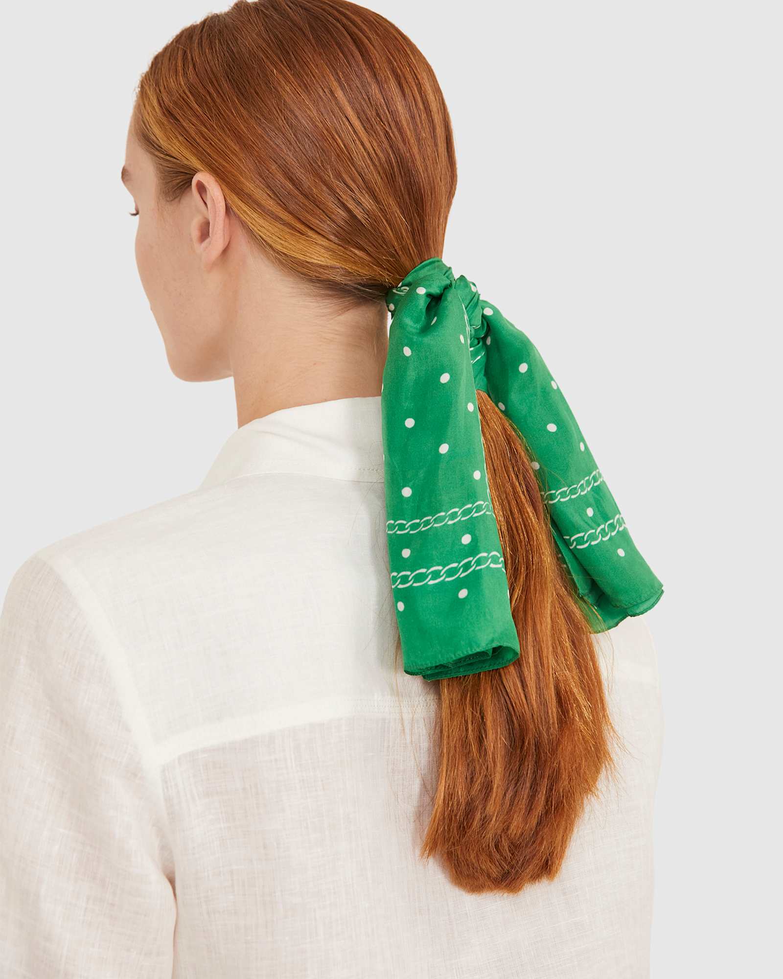 Spot Silk Scarf in GREEN