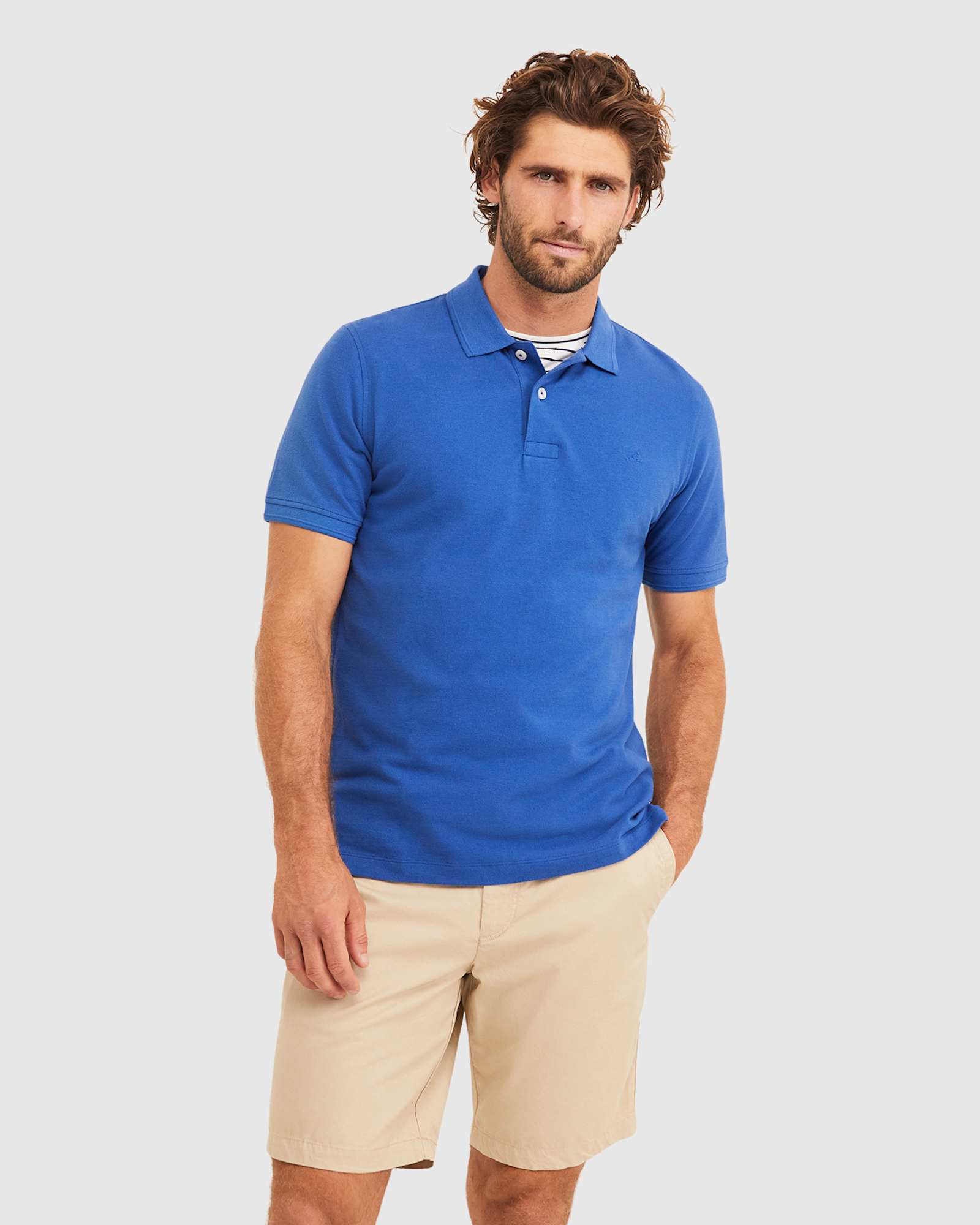 Pique Polo in DELFT BLUE