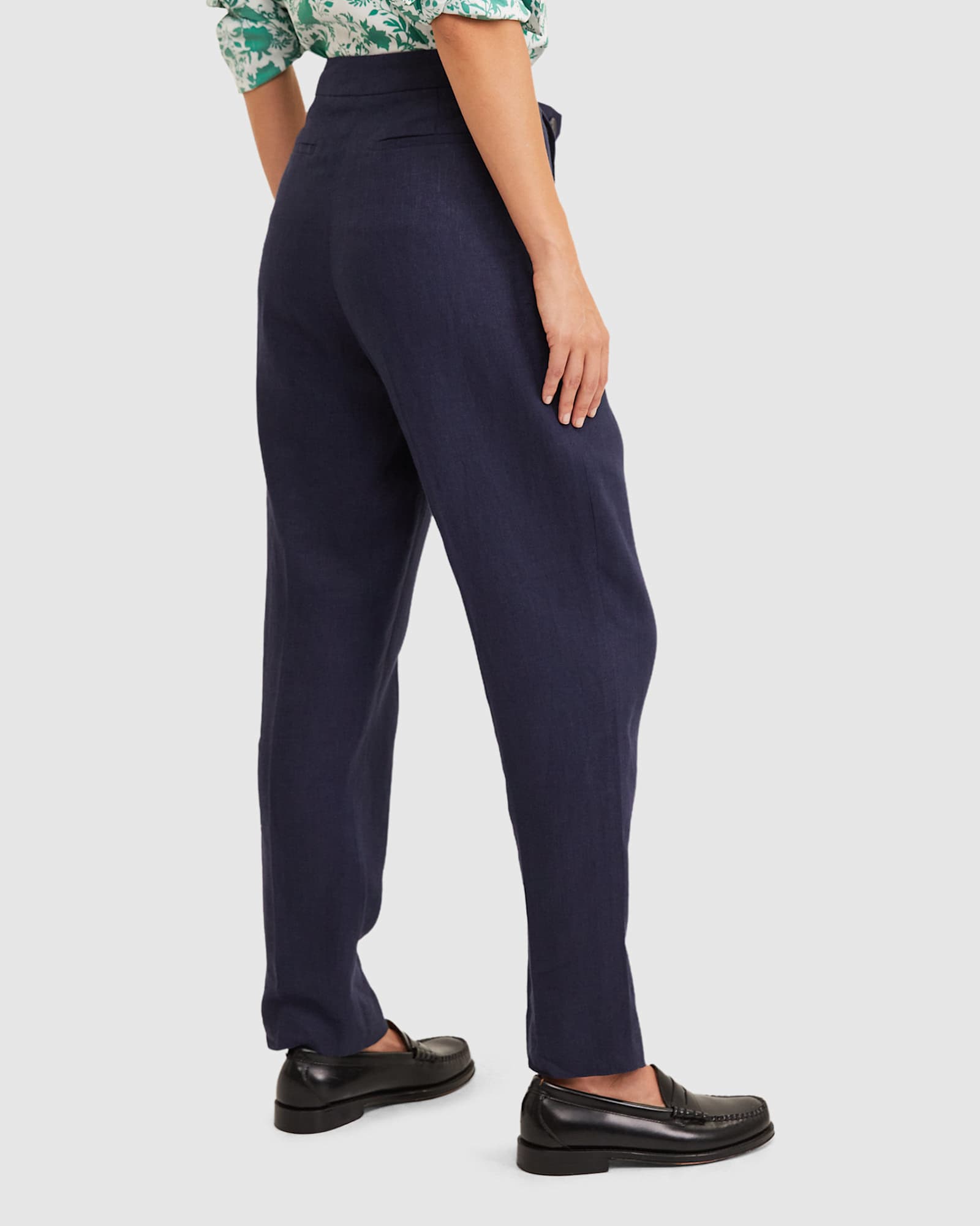 Freya Linen Pant in NAVY