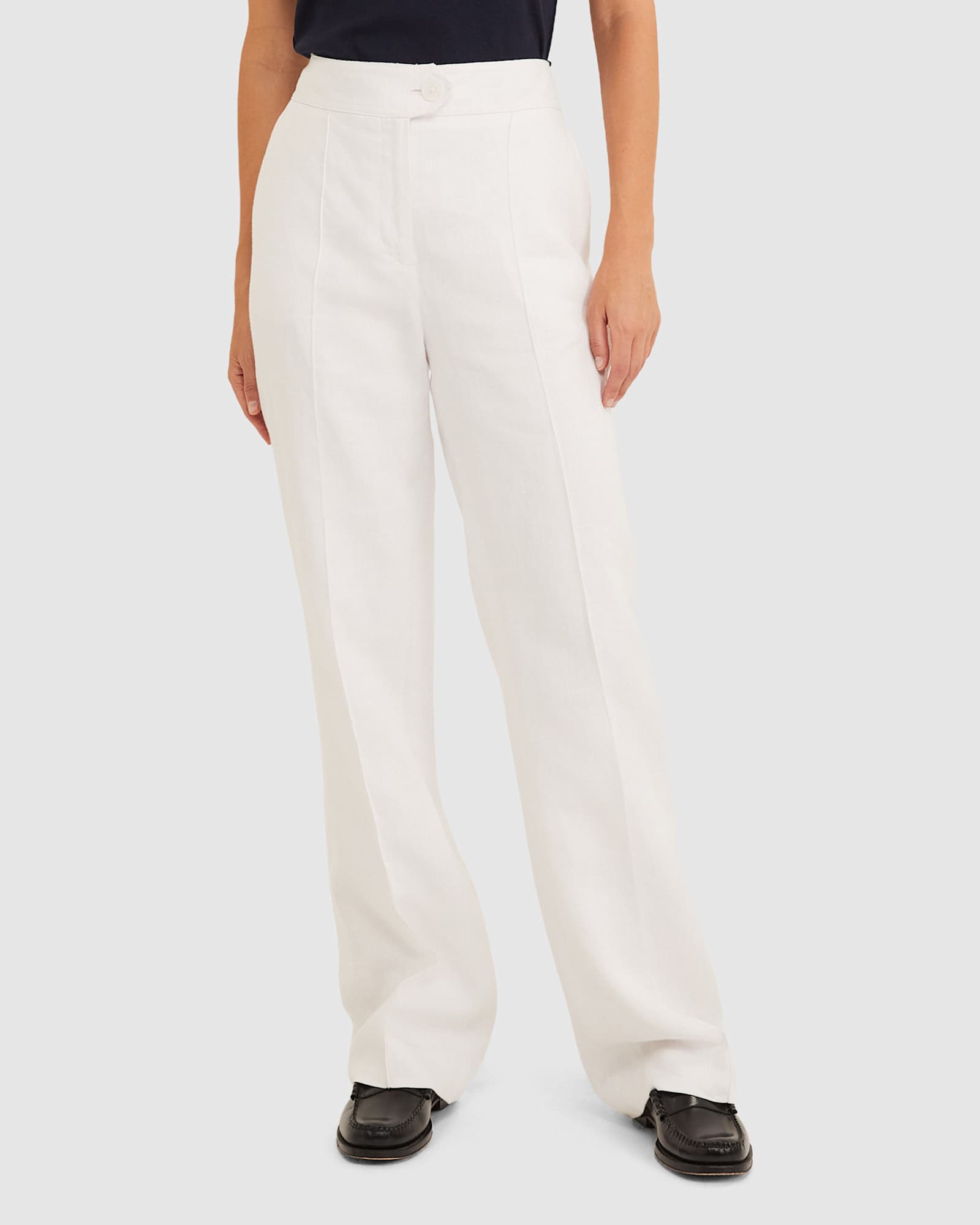 Freya Relaxed Linen Pant in WHITE