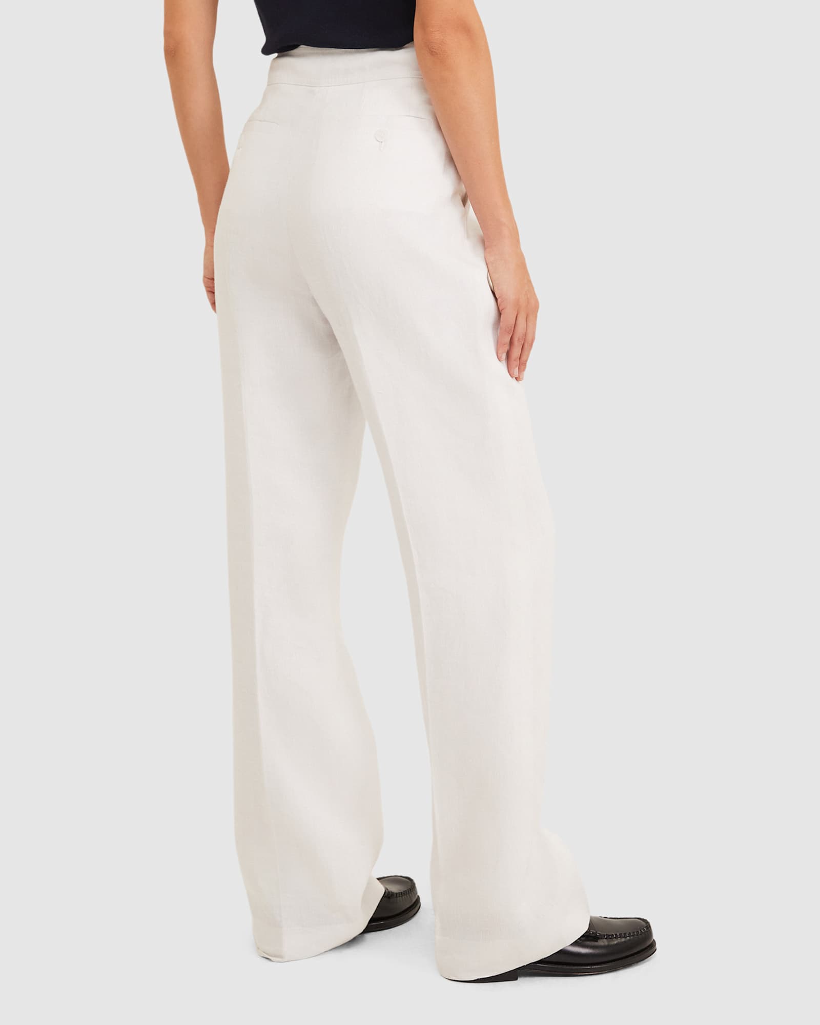 Freya Relaxed Linen Pant in WHITE