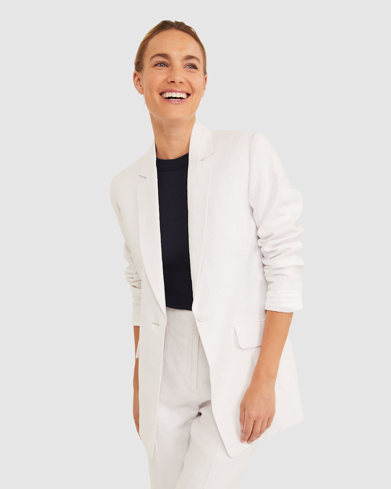 Freya Relaxed Linen Pant in WHITE