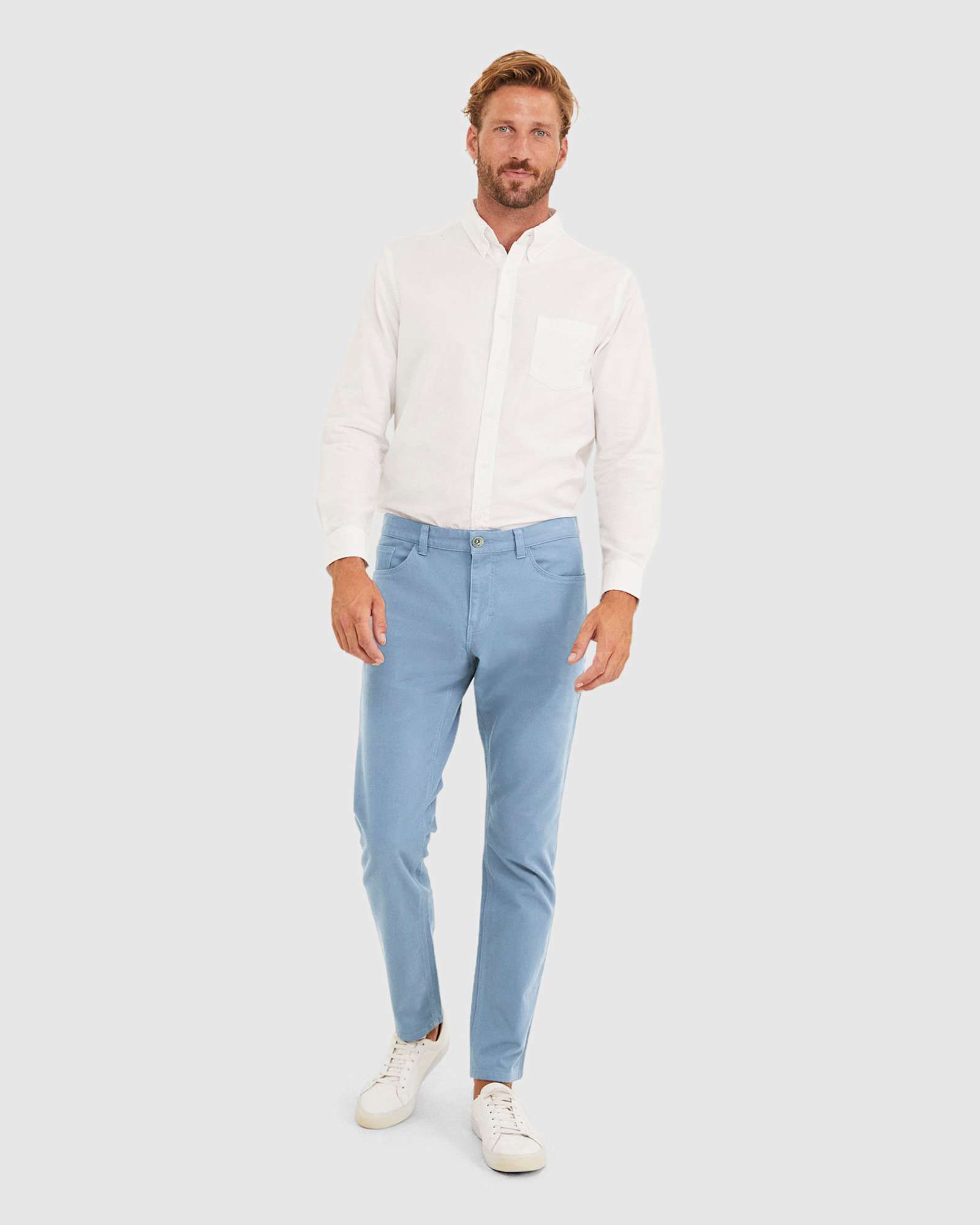 Tapered Bedford Jean in BLUESTONE