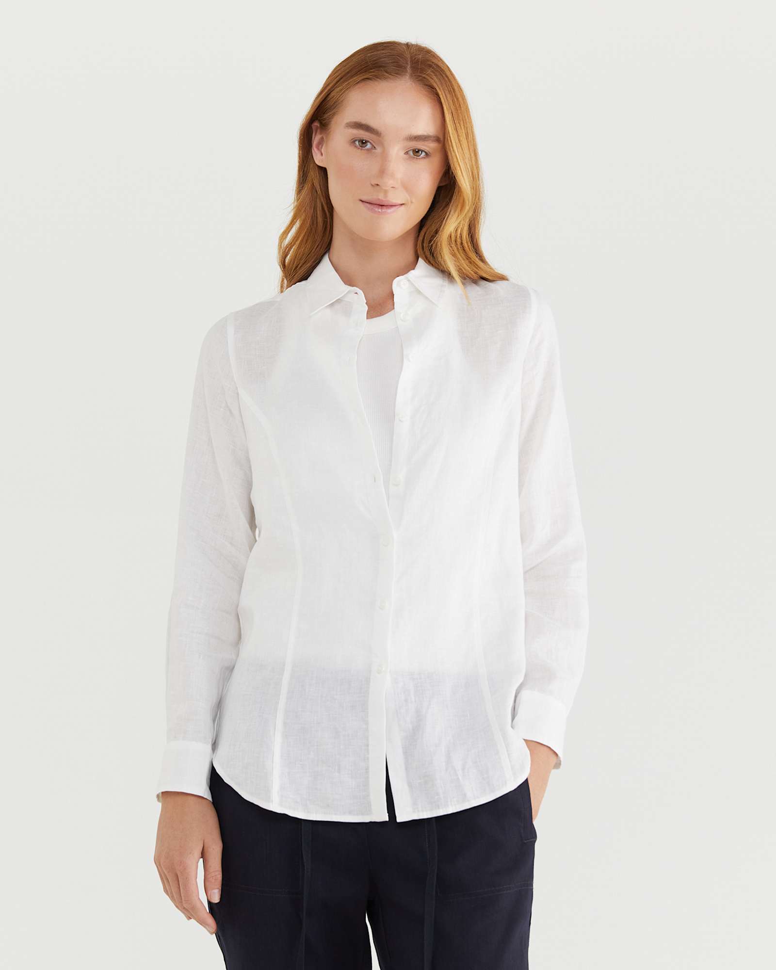 Daisy Linen Shirt in WHITE