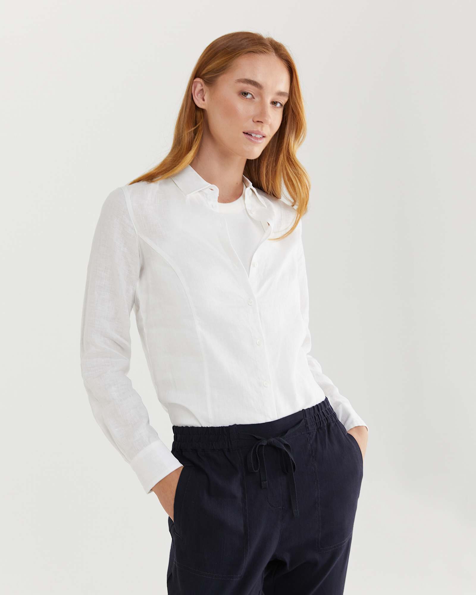 Daisy Linen Shirt in WHITE