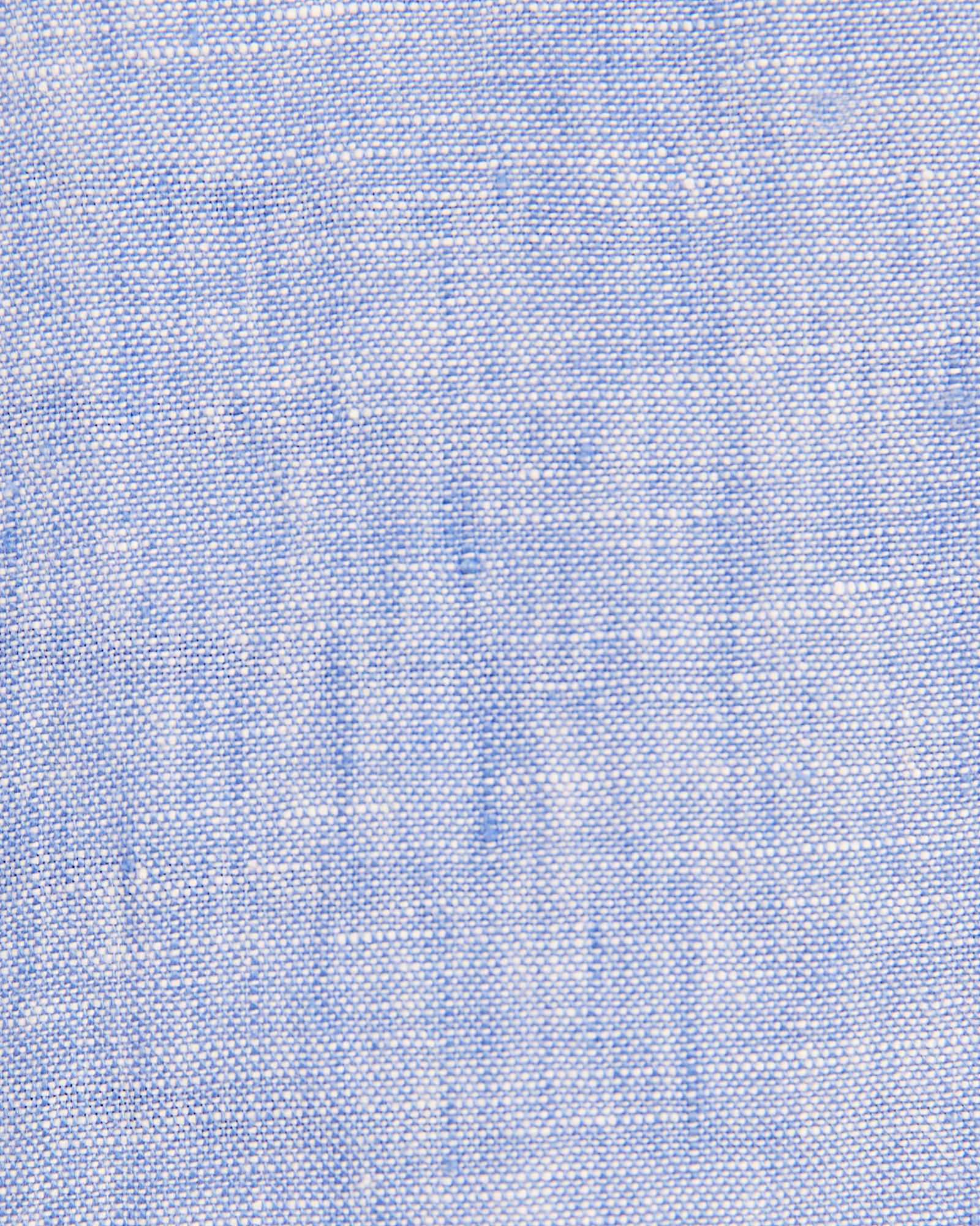 Yarn Dyed Linen Short Sleeve Shirt in CHAMBRAY