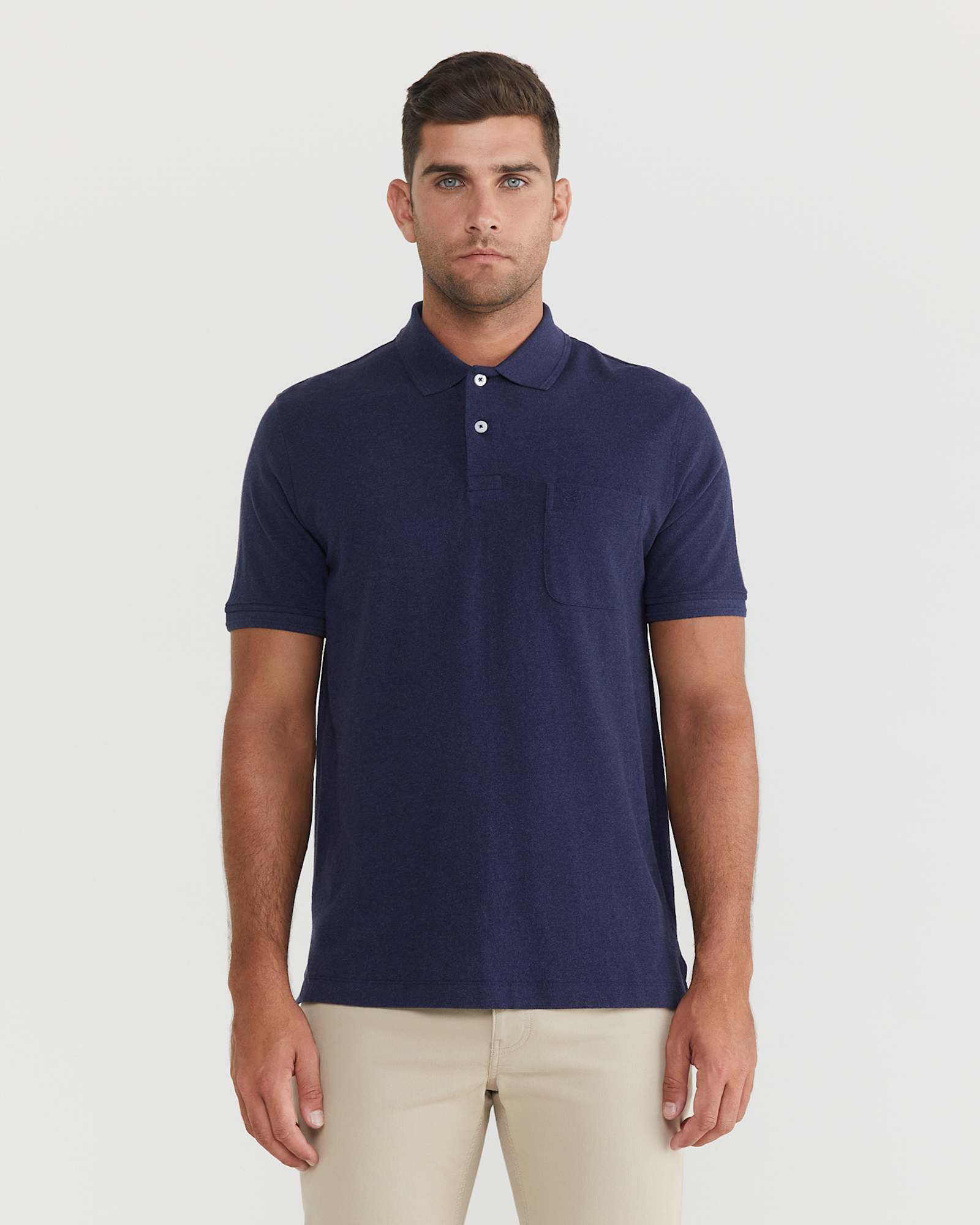 Pique Polo Melange in INK MELANGE