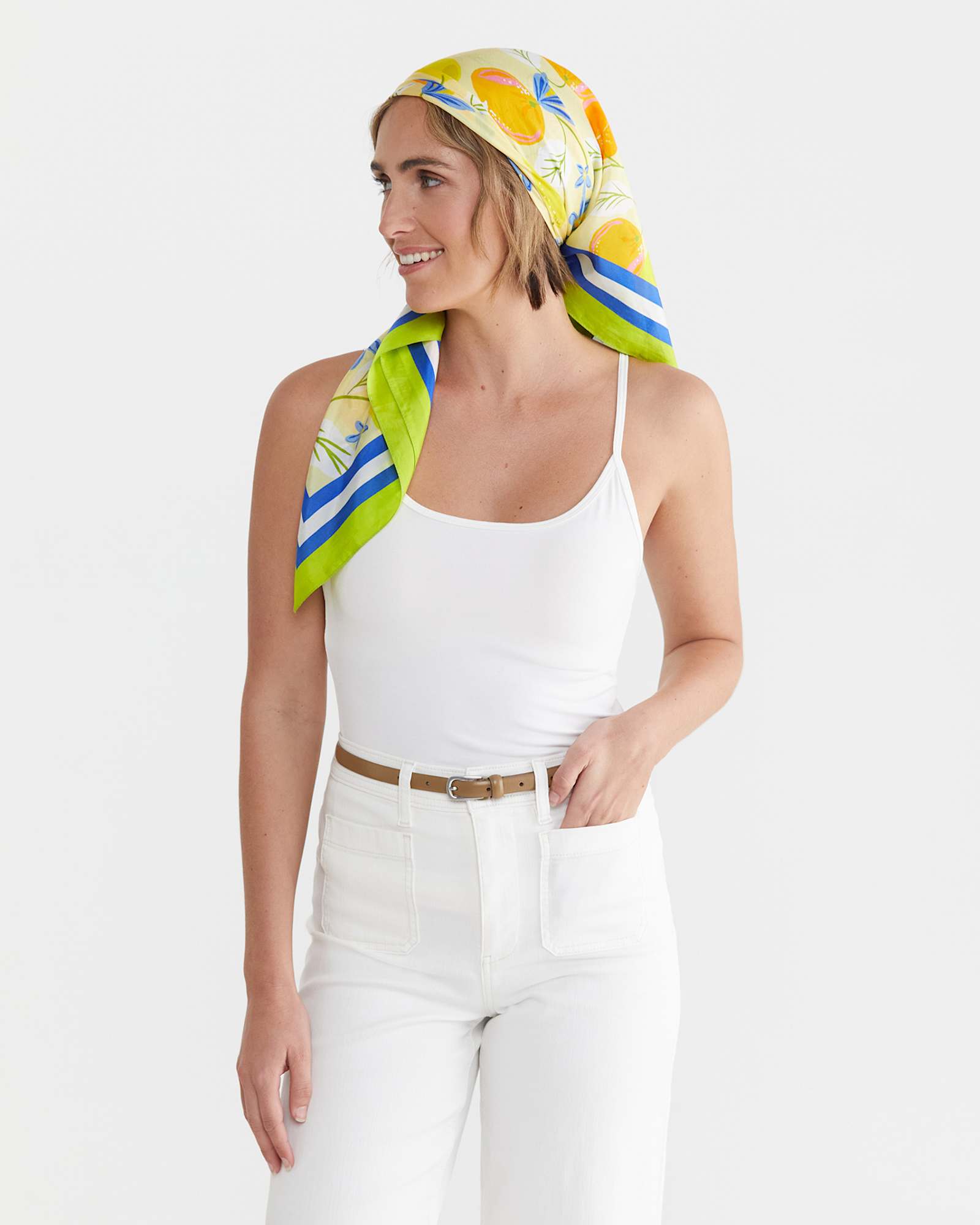 Citron Silk Scarf in MULTI YELLOW