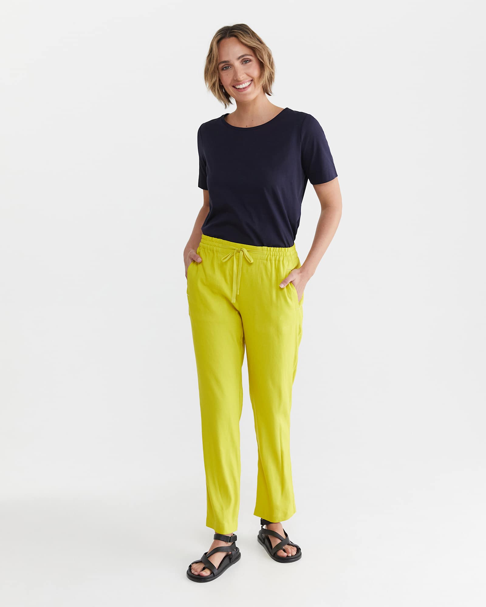 Rosa Linen Pant in LIGHT OLIVE