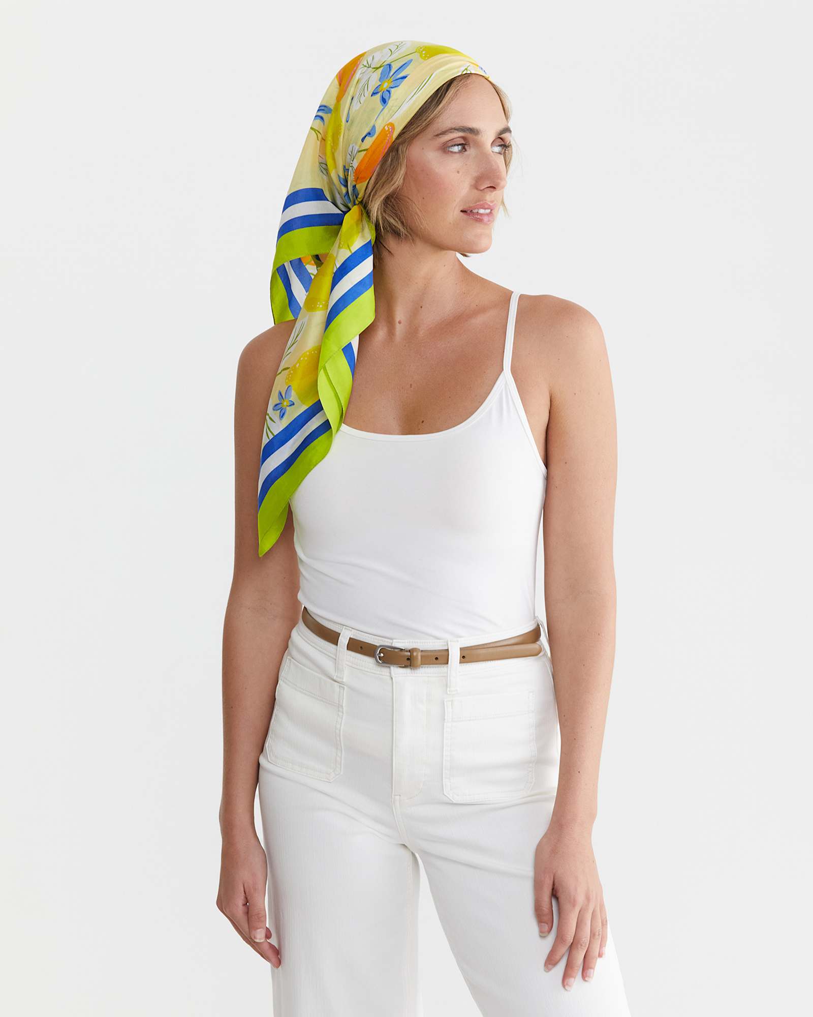 Citron Silk Scarf in MULTI YELLOW
