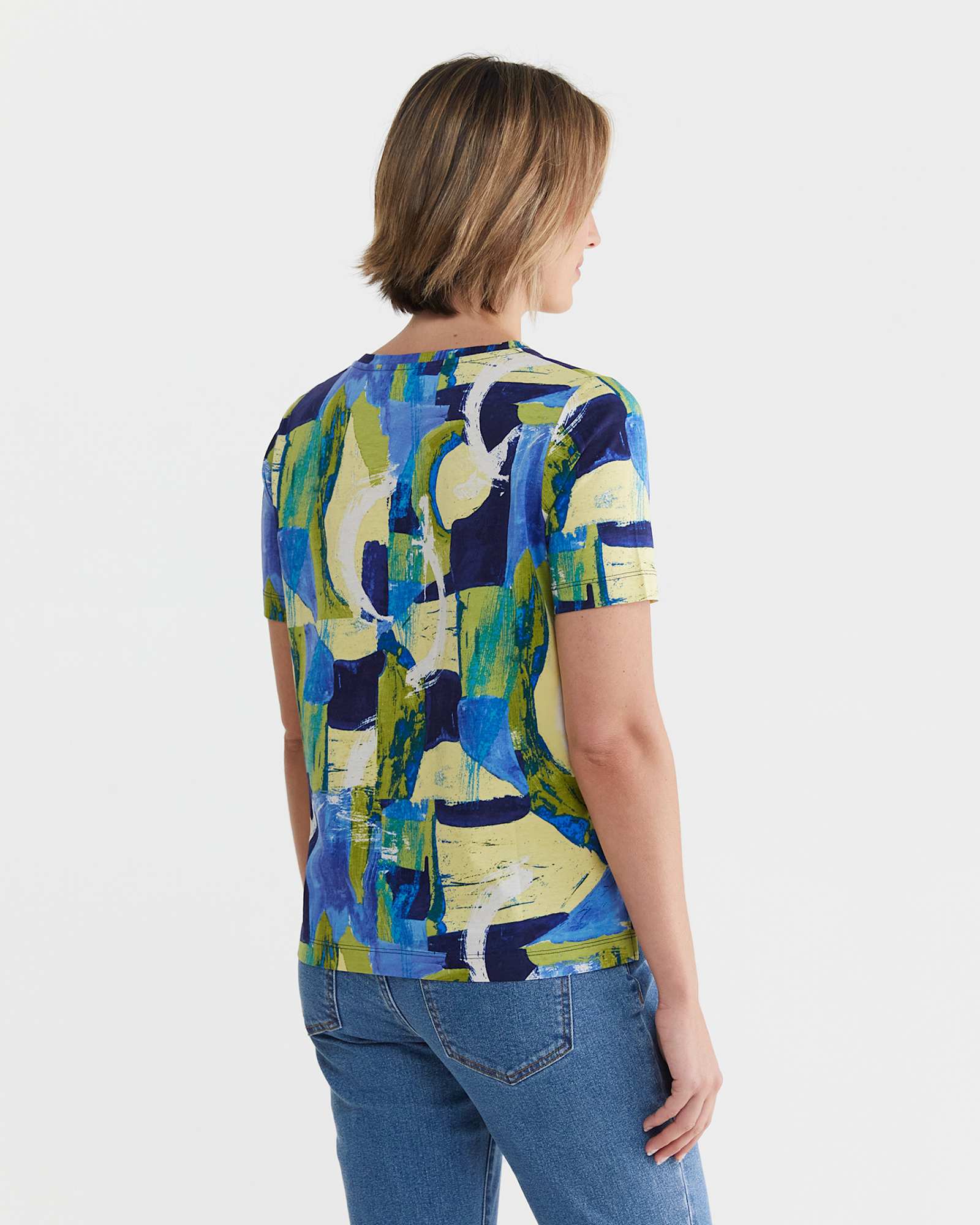 Matera Mercerised Tee in BLUE MULTI