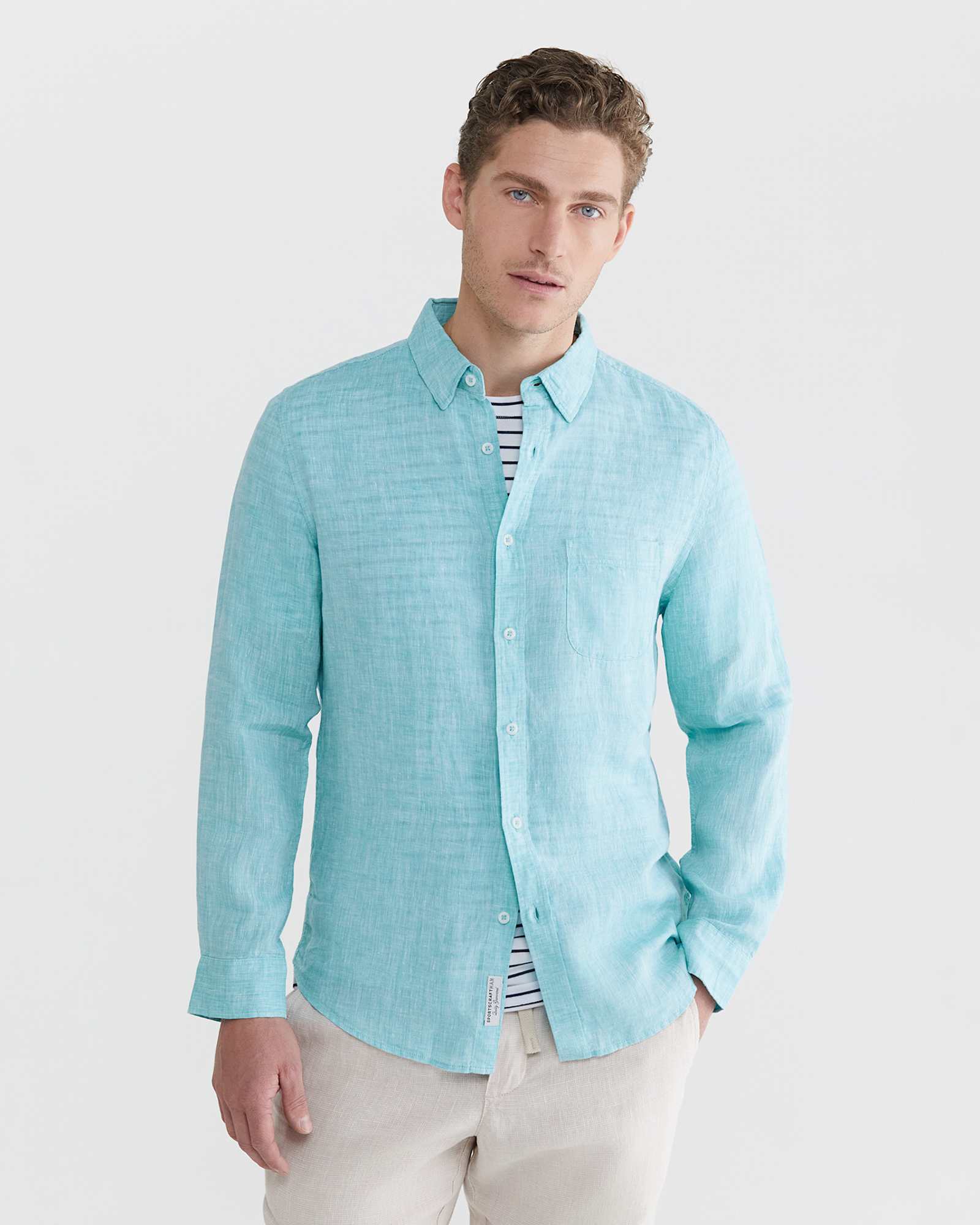 Yard Dyed Linen Shirt in TEAL