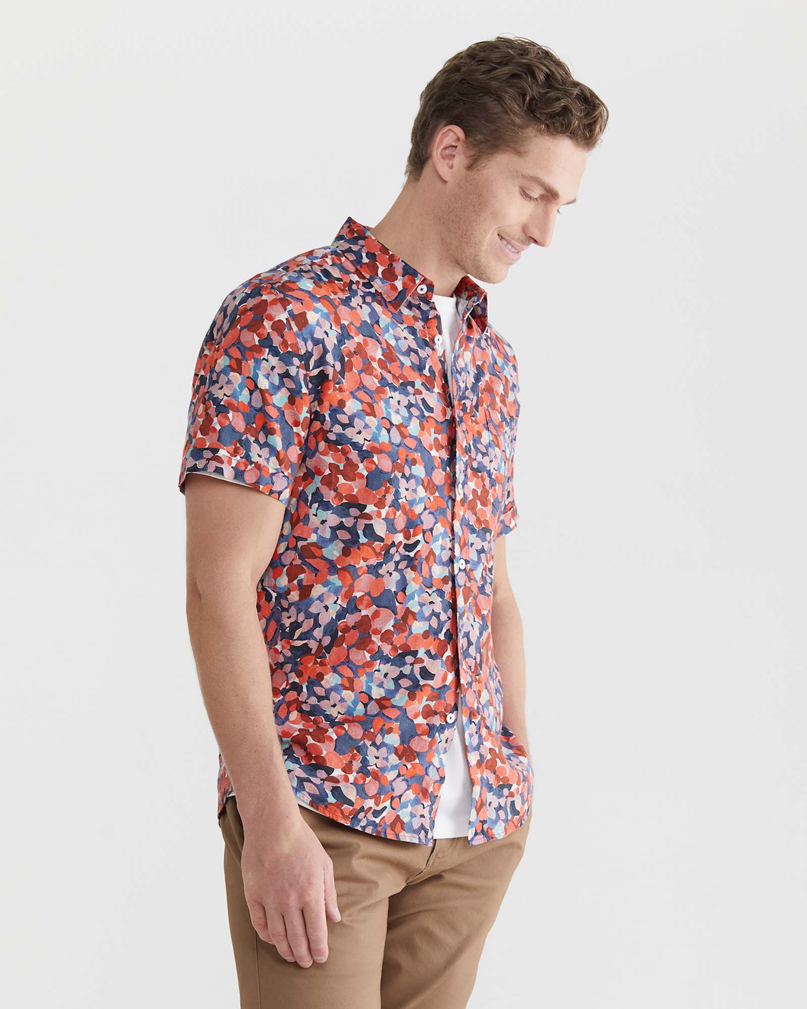 Alpha Tapered Shirt in RED MULTI