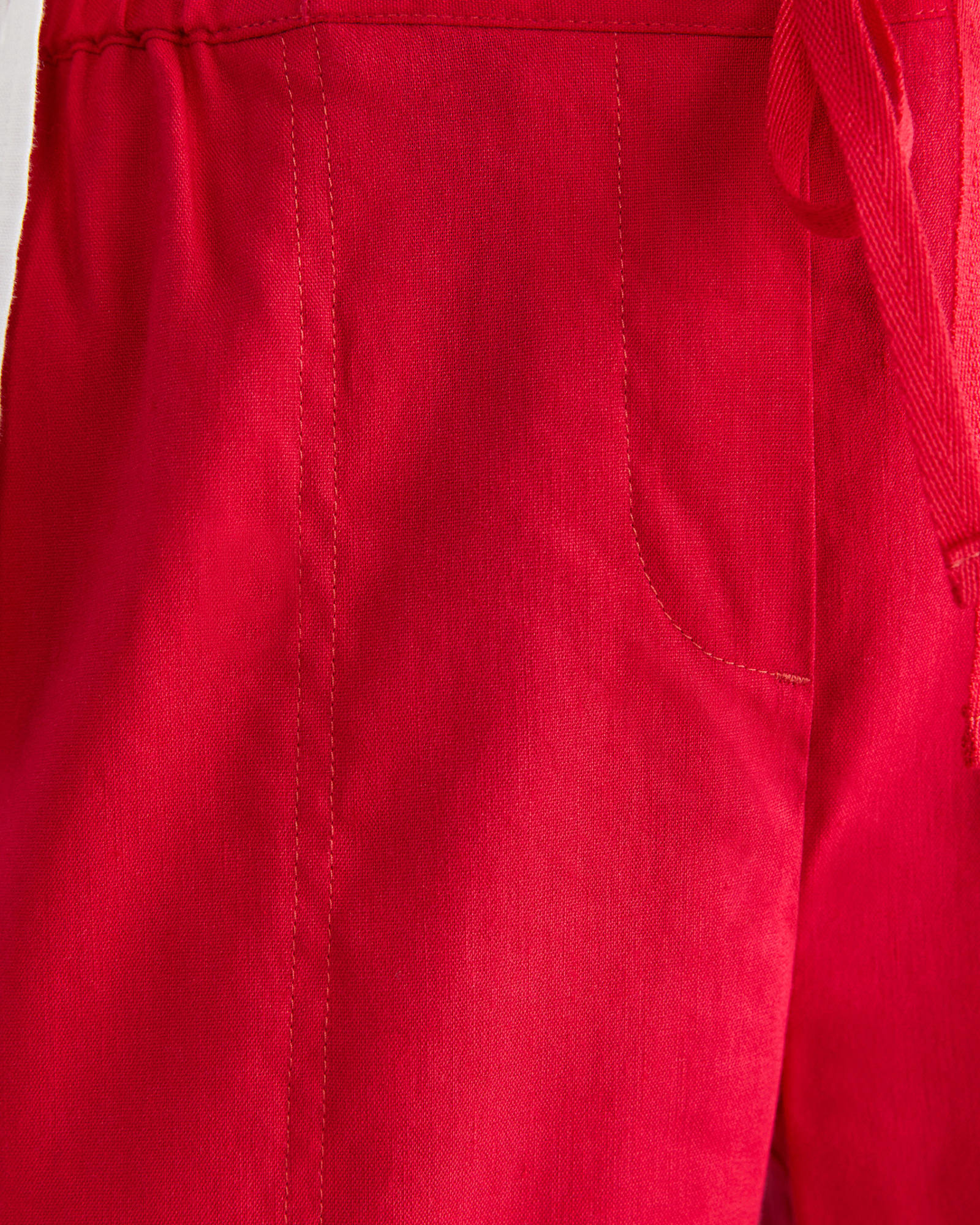 Rosa Crop Linen Pant in BRIGHT PINK