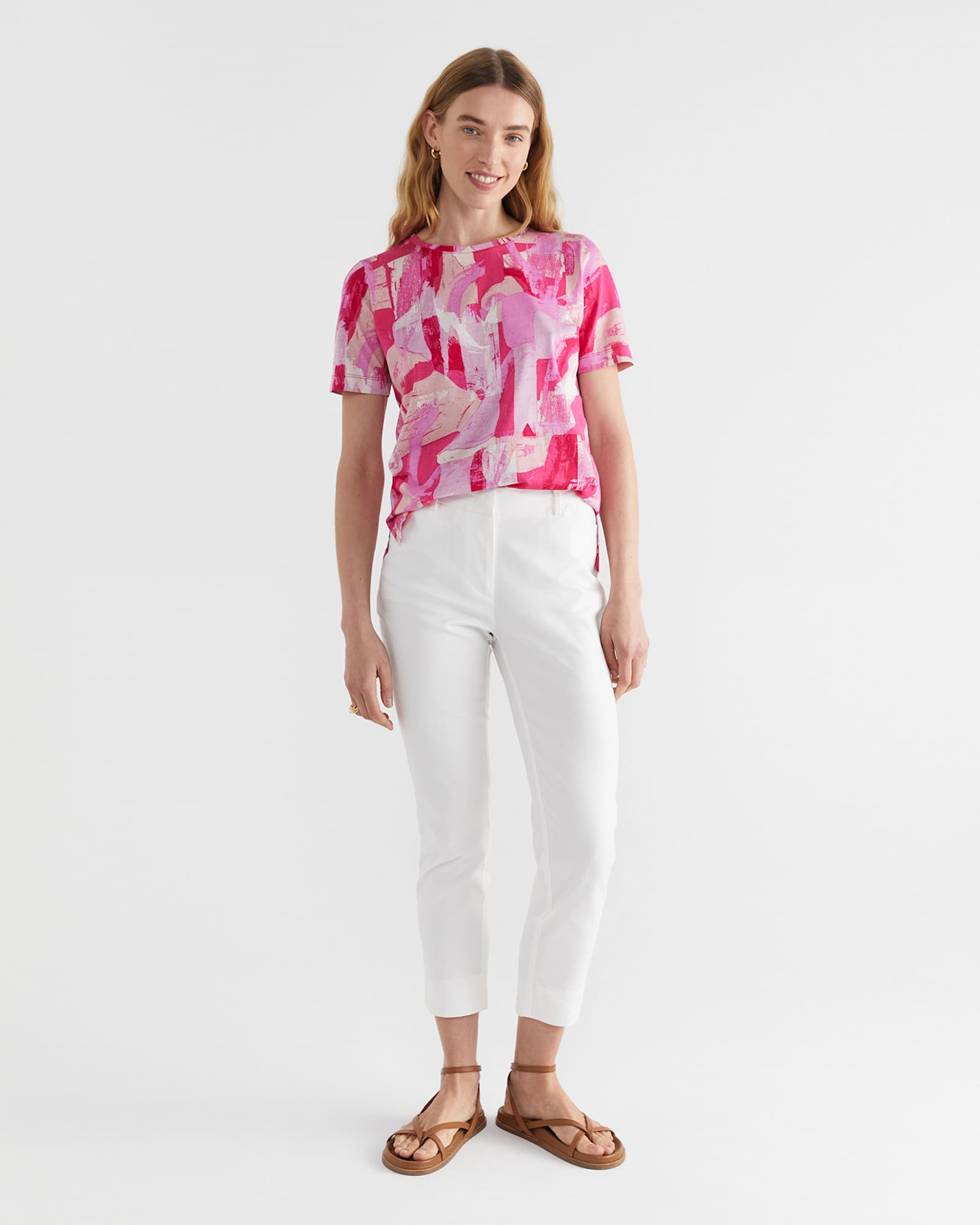 Matera Mercerised Tee in PINK MULTI