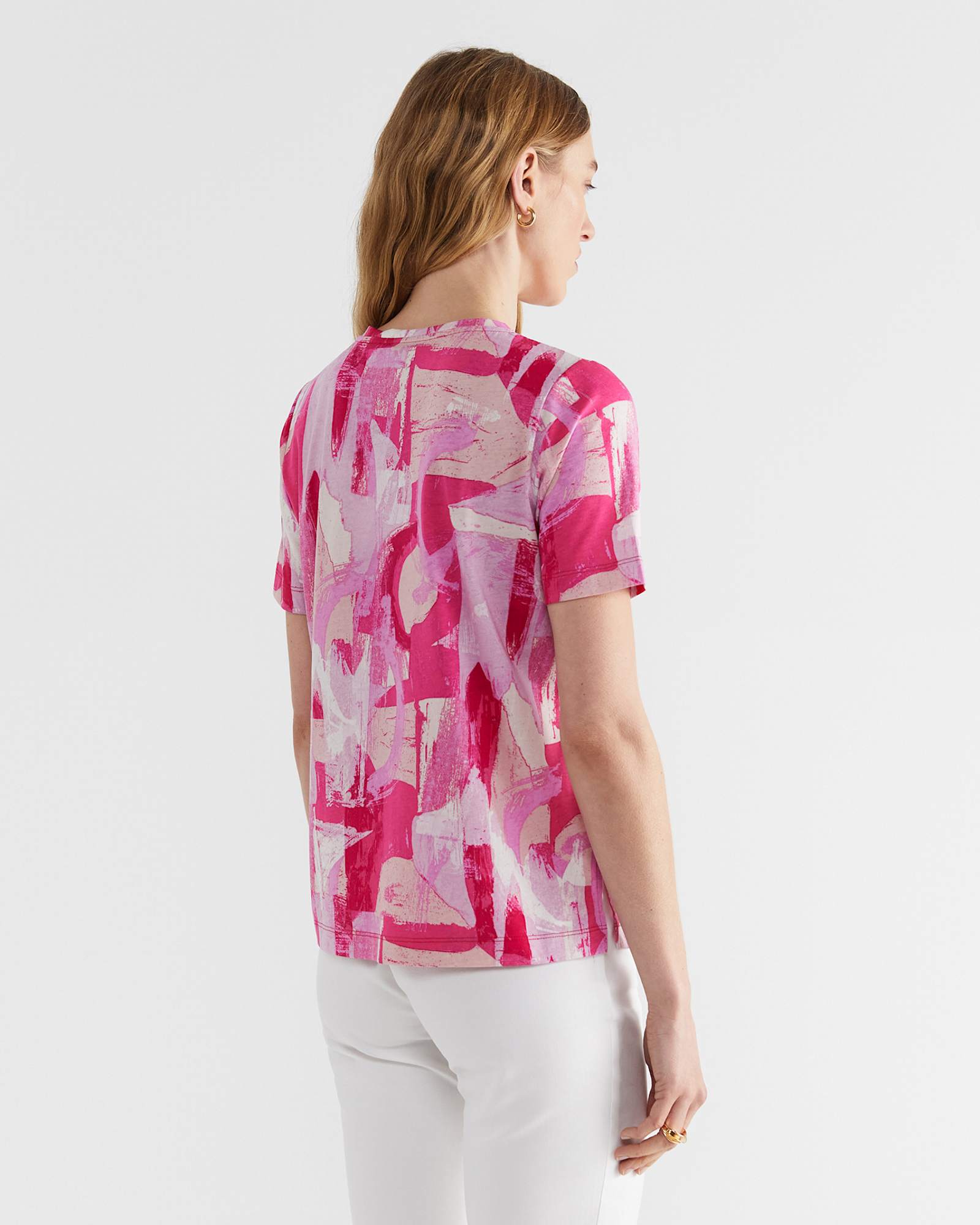 Matera Mercerised Tee in PINK MULTI