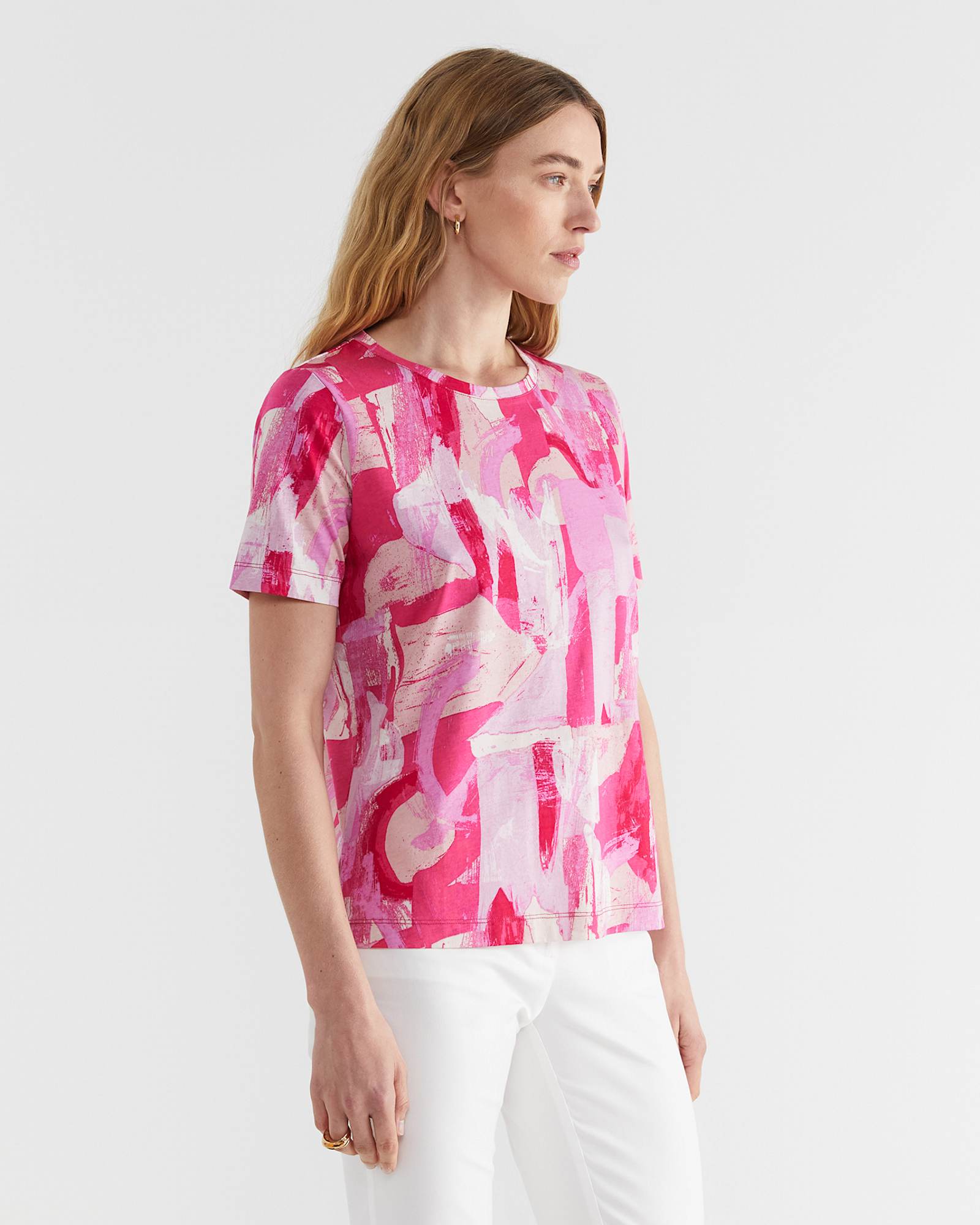 Matera Mercerised Tee in PINK MULTI