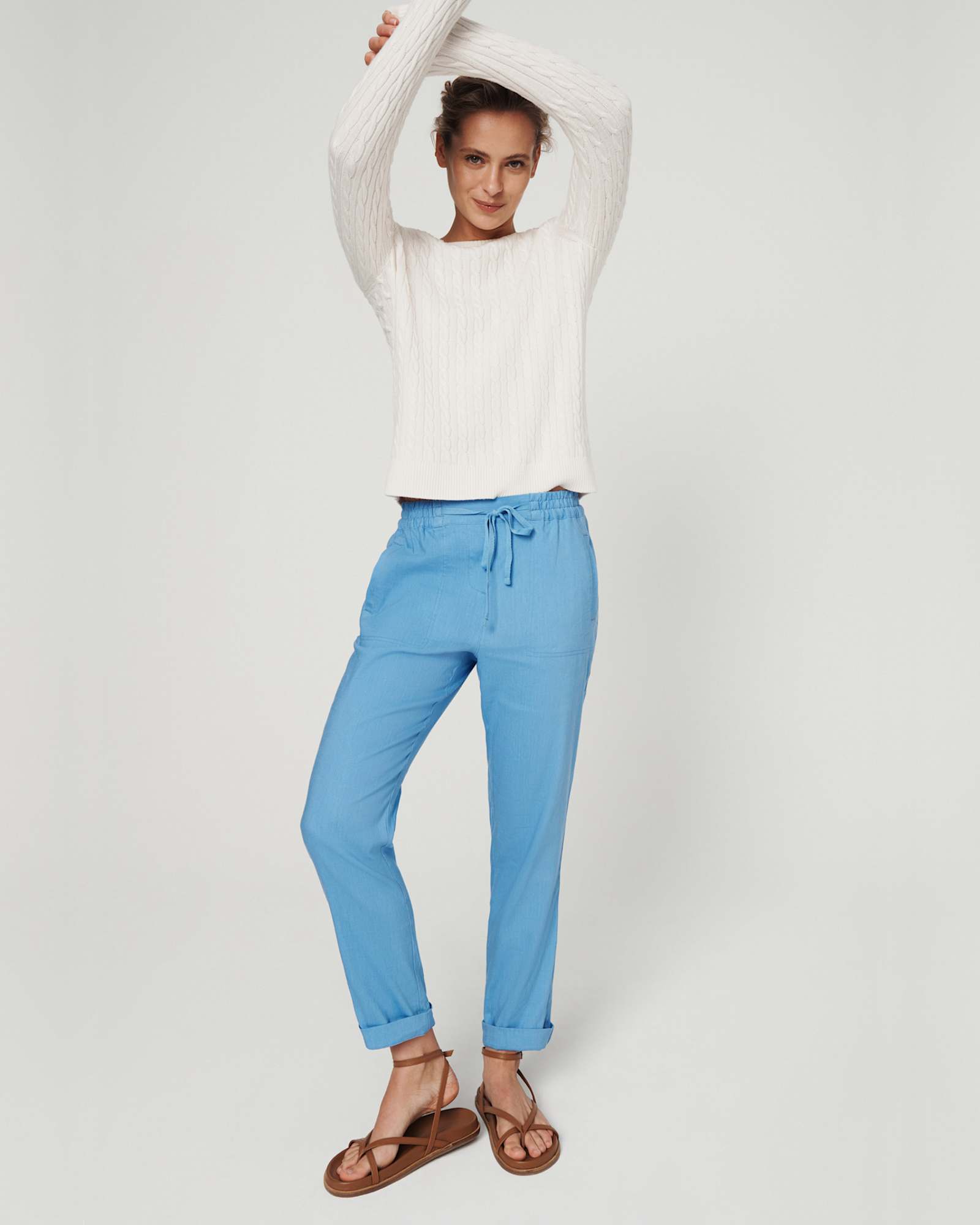 Rosa Linen Pant in MOROCCAN BLUE