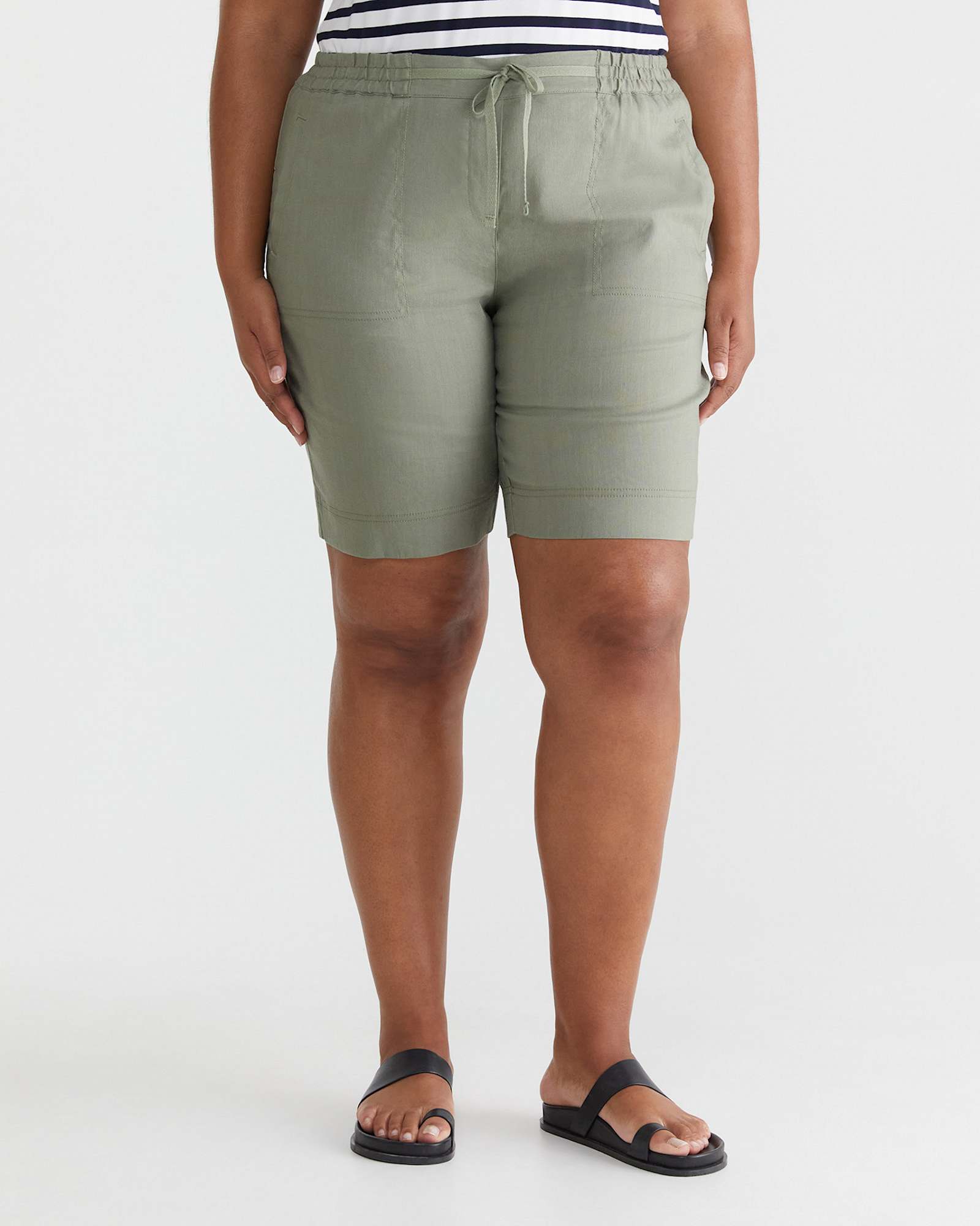Rosa Linen Short in KHAKI