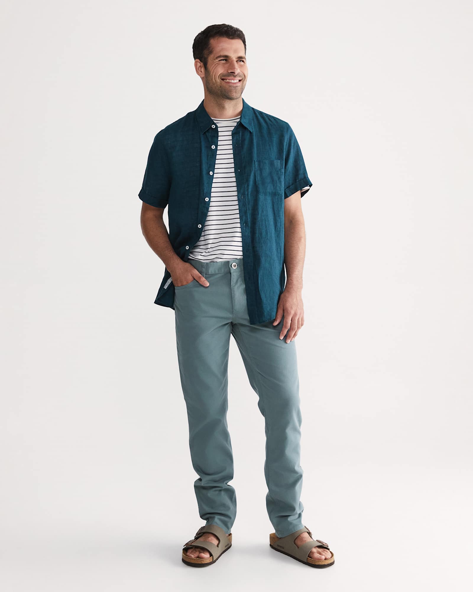 Tapered Bedford Jean in SLATE