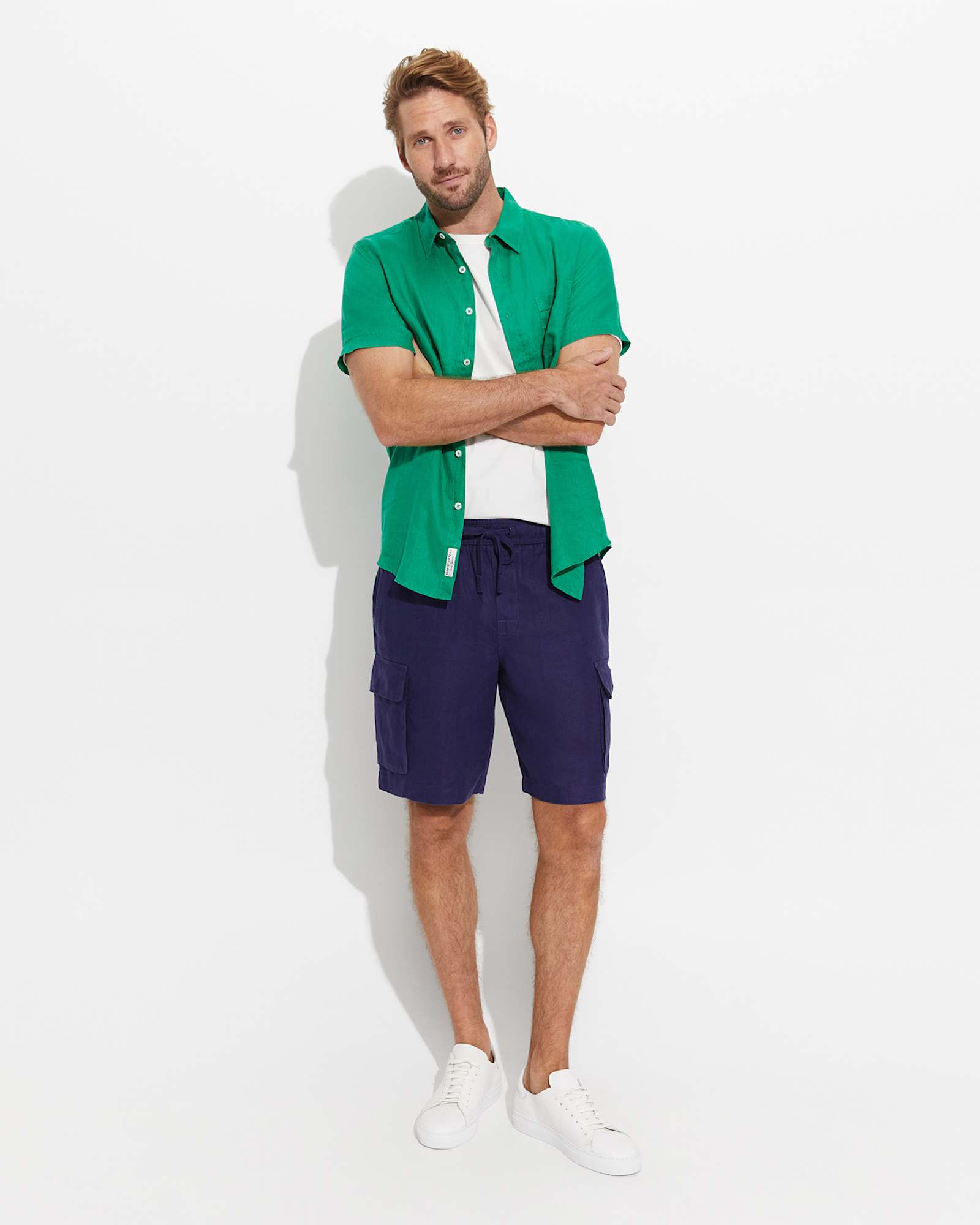 Linen Short Sleeve Shirt in JUNGLE
