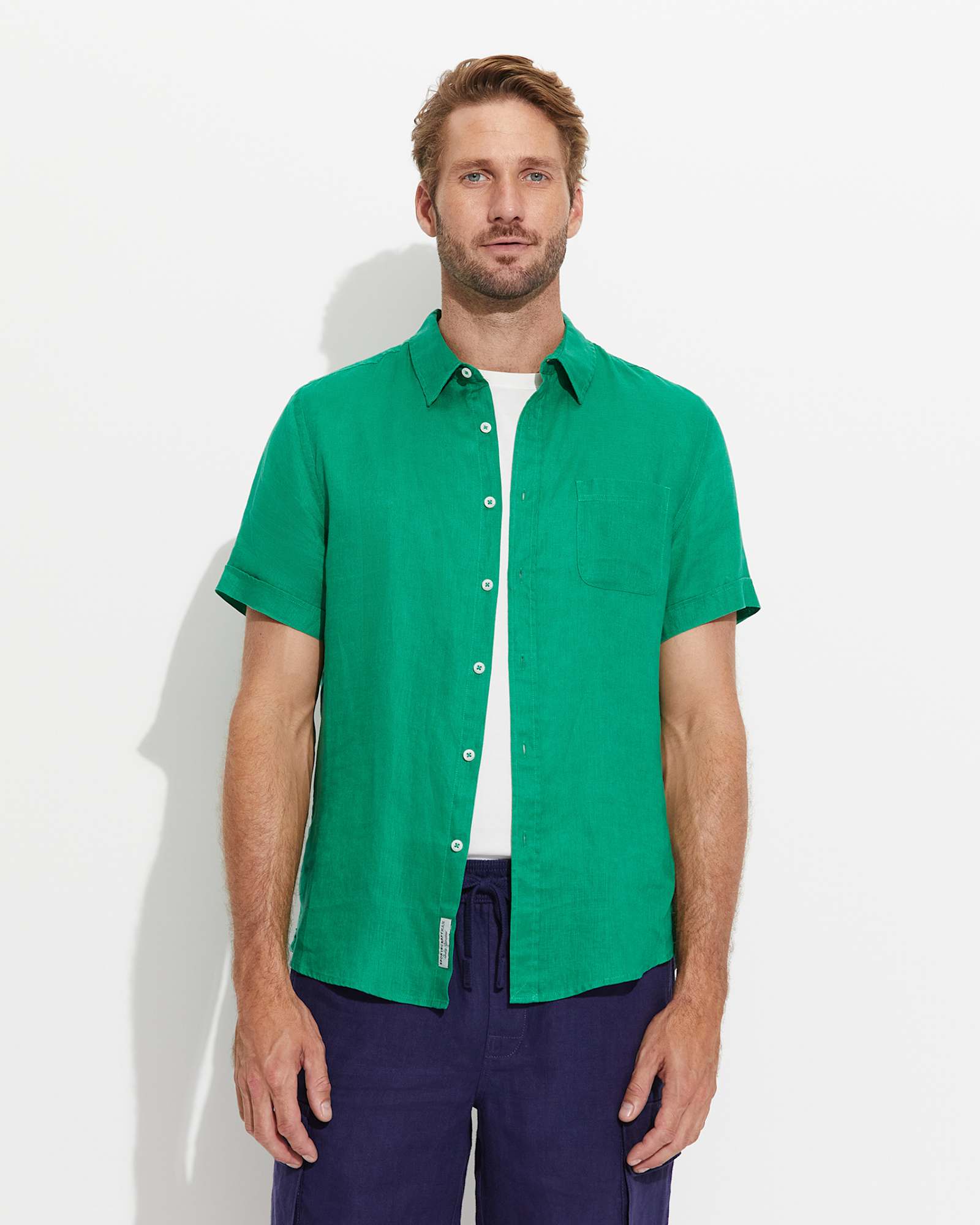 Linen Short Sleeve Shirt in JUNGLE