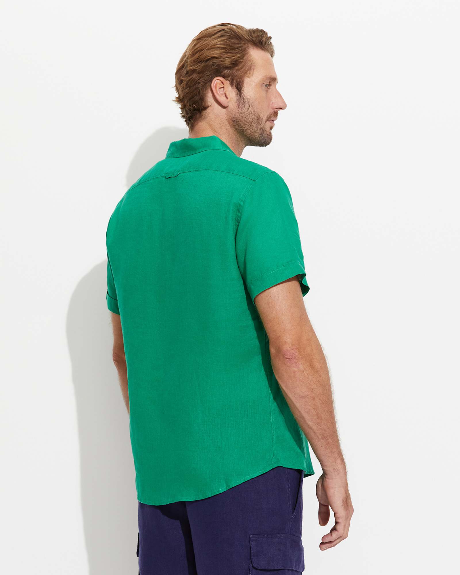 Linen Short Sleeve Shirt in JUNGLE