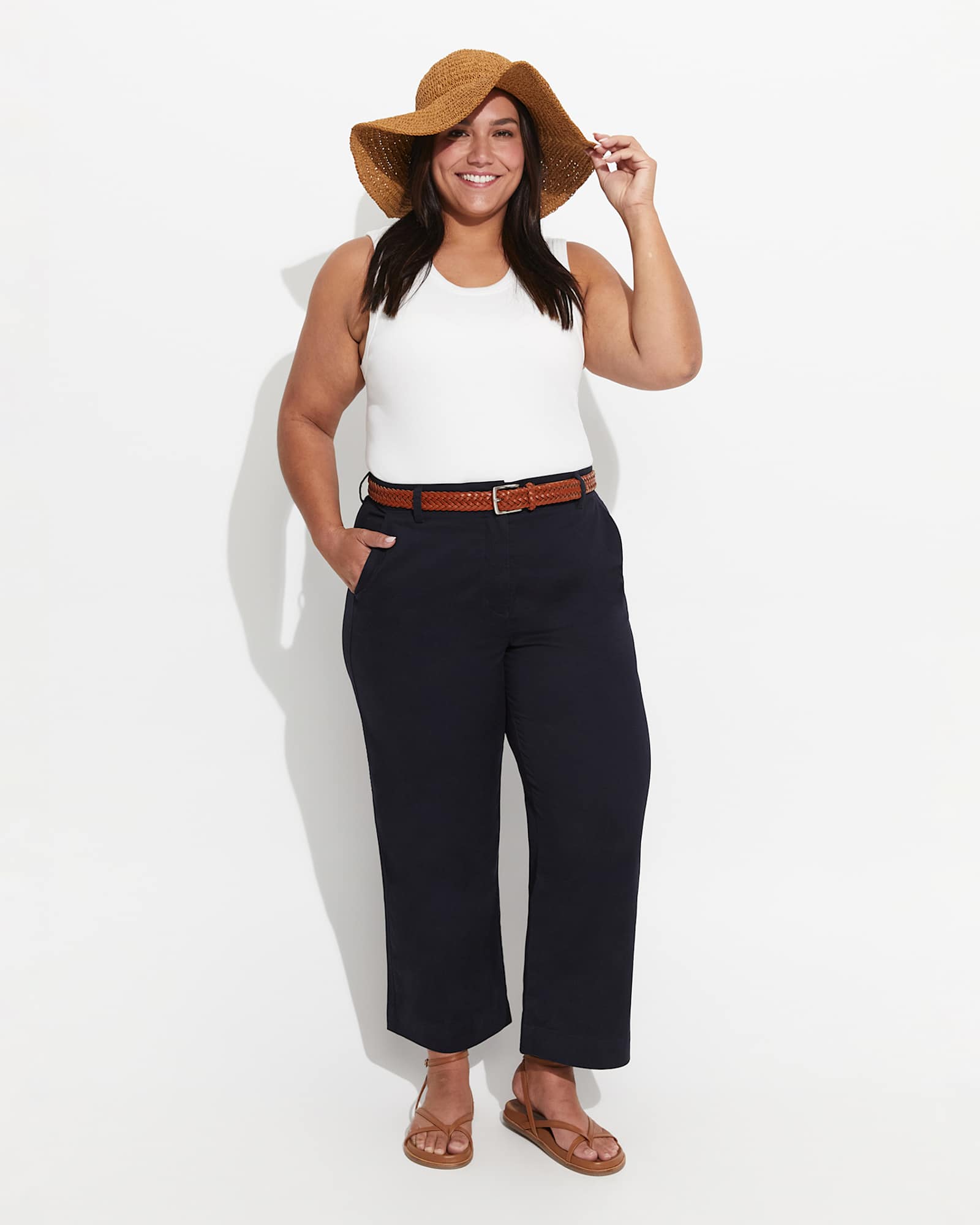 Laura Wide Leg Chino in CLASSIC NAVY