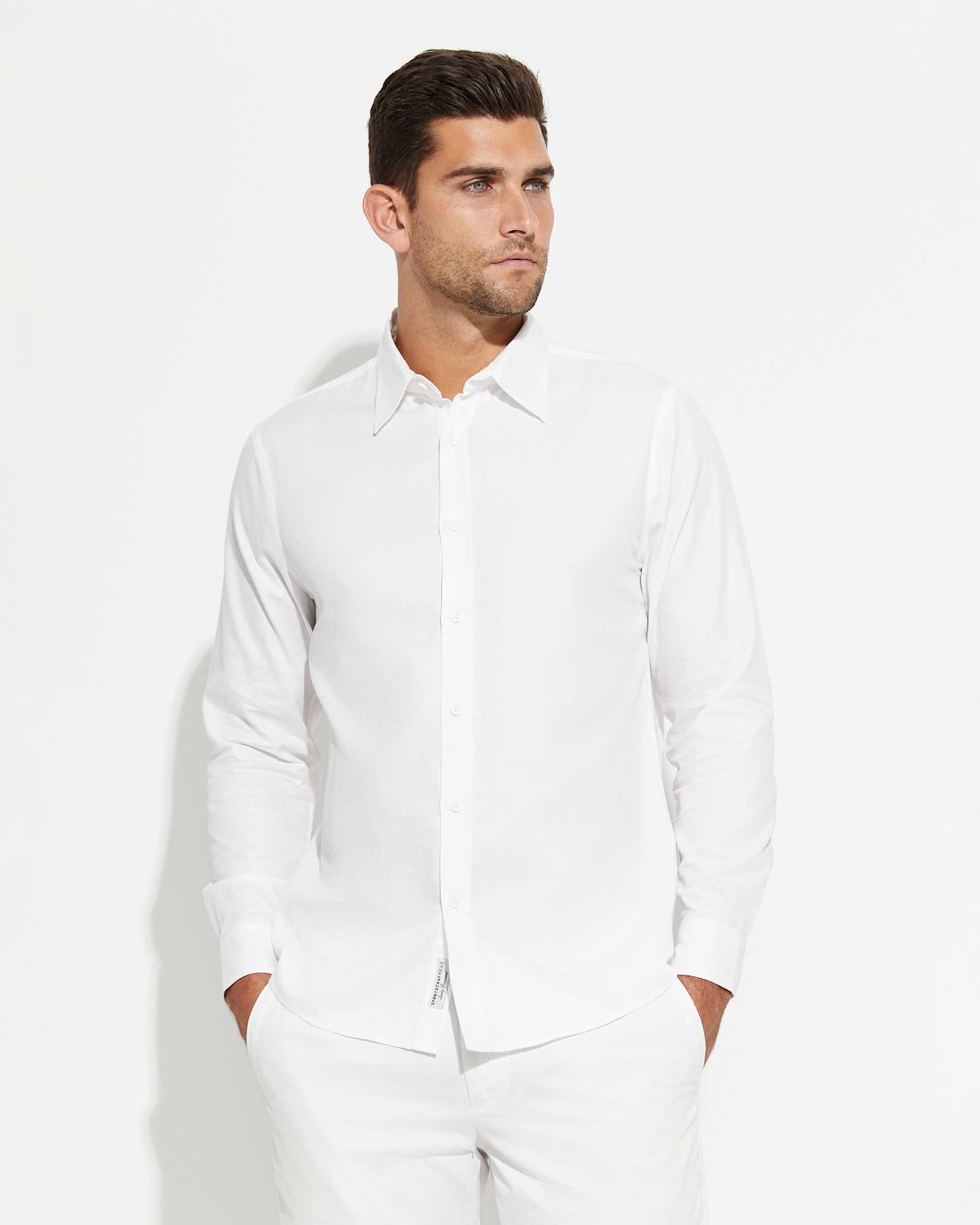 Long Sleeve Archie Shirt in WHITE