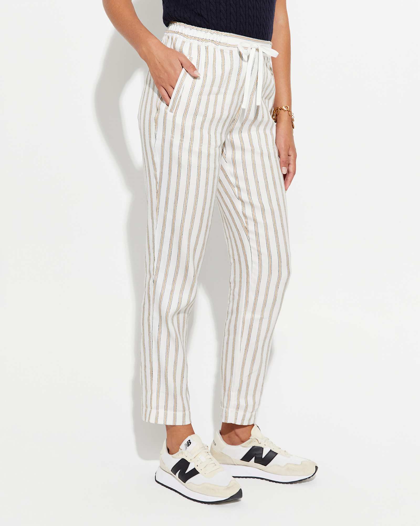 Rosa Stripe Linen Pant in MULTI WHITE