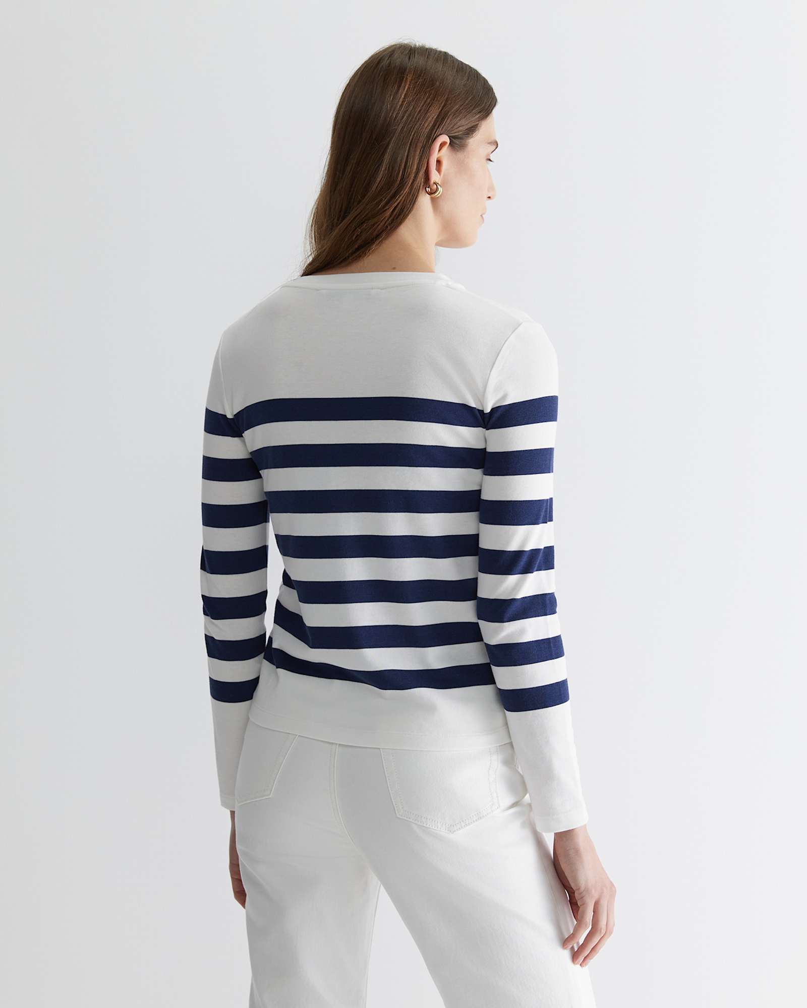 Britta Stripe Tee in NAVY/WHITE