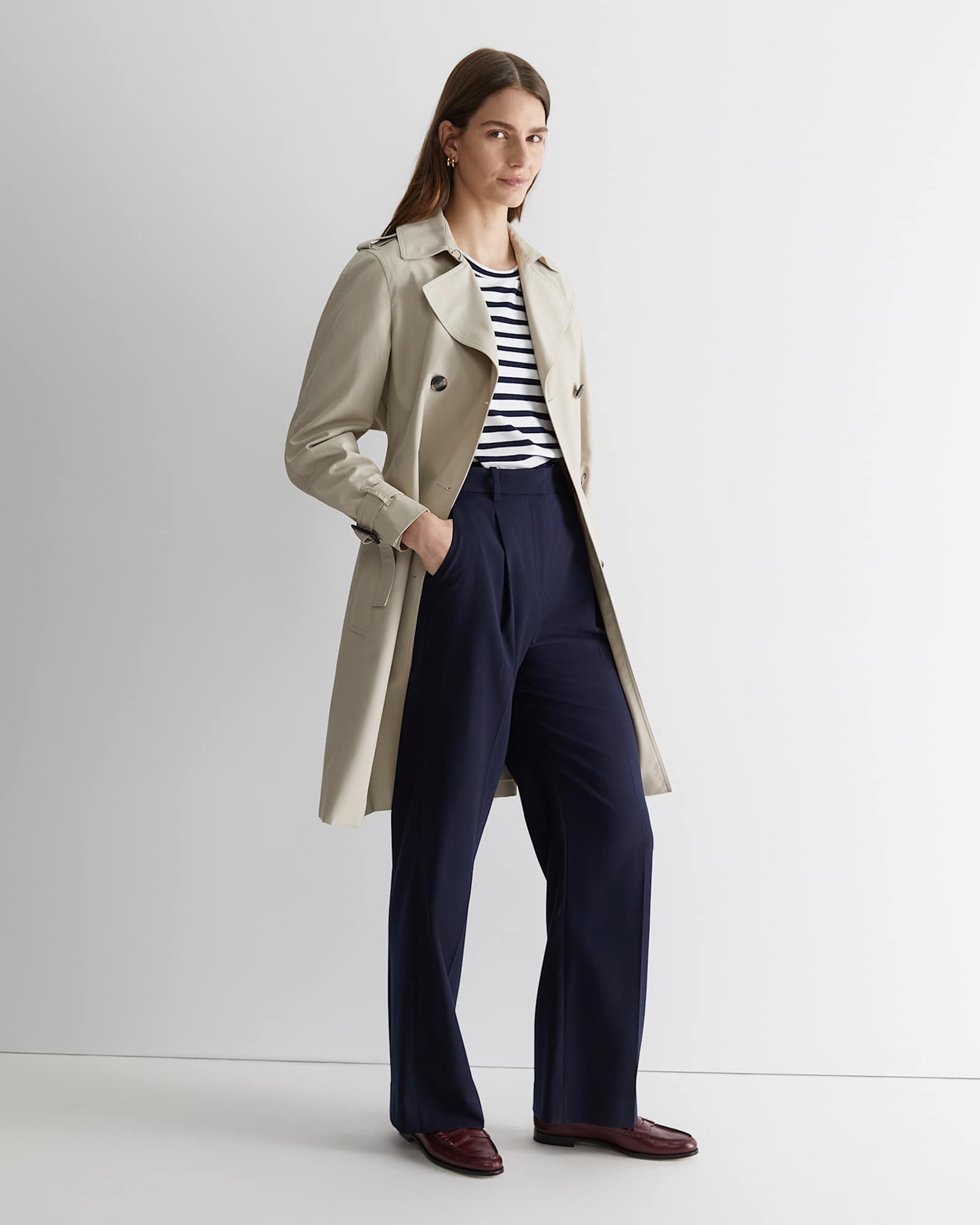 Bianca Pleat Pant in NAVY