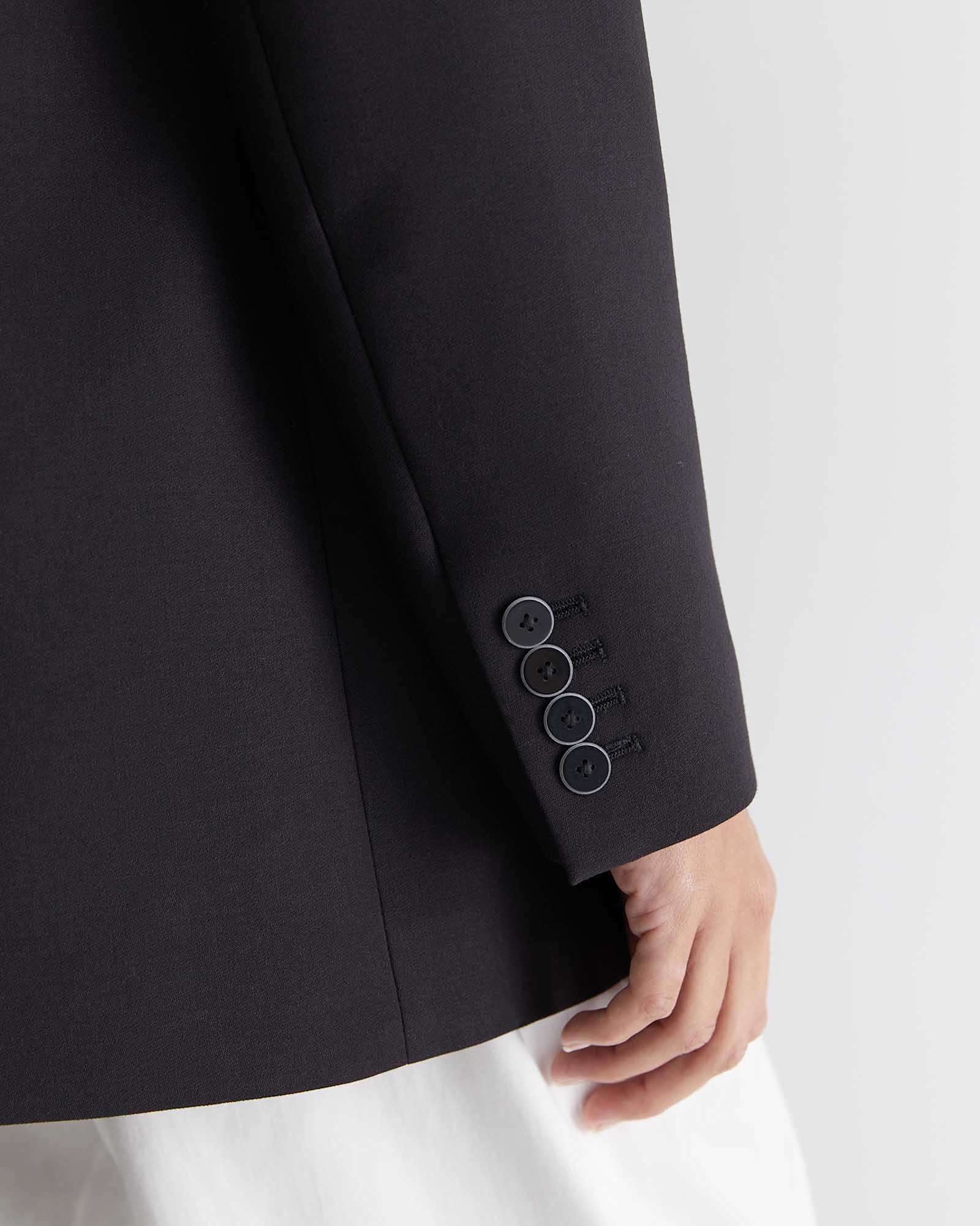Bianca Relaxed Wool Blazer in BLACK