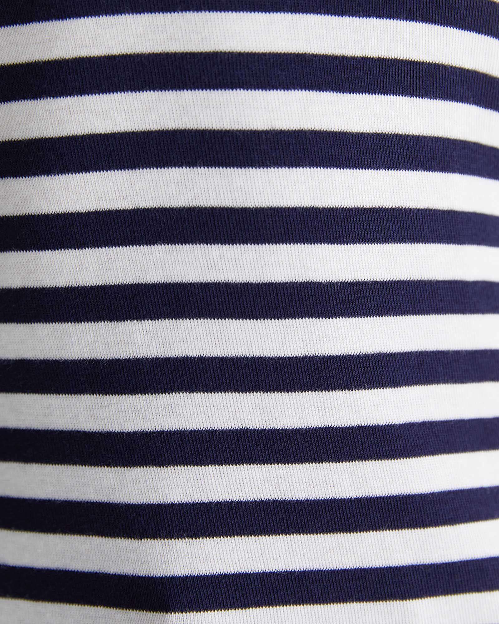 Heidi Long Sleeve Rib Tee in NAVY/WHITE