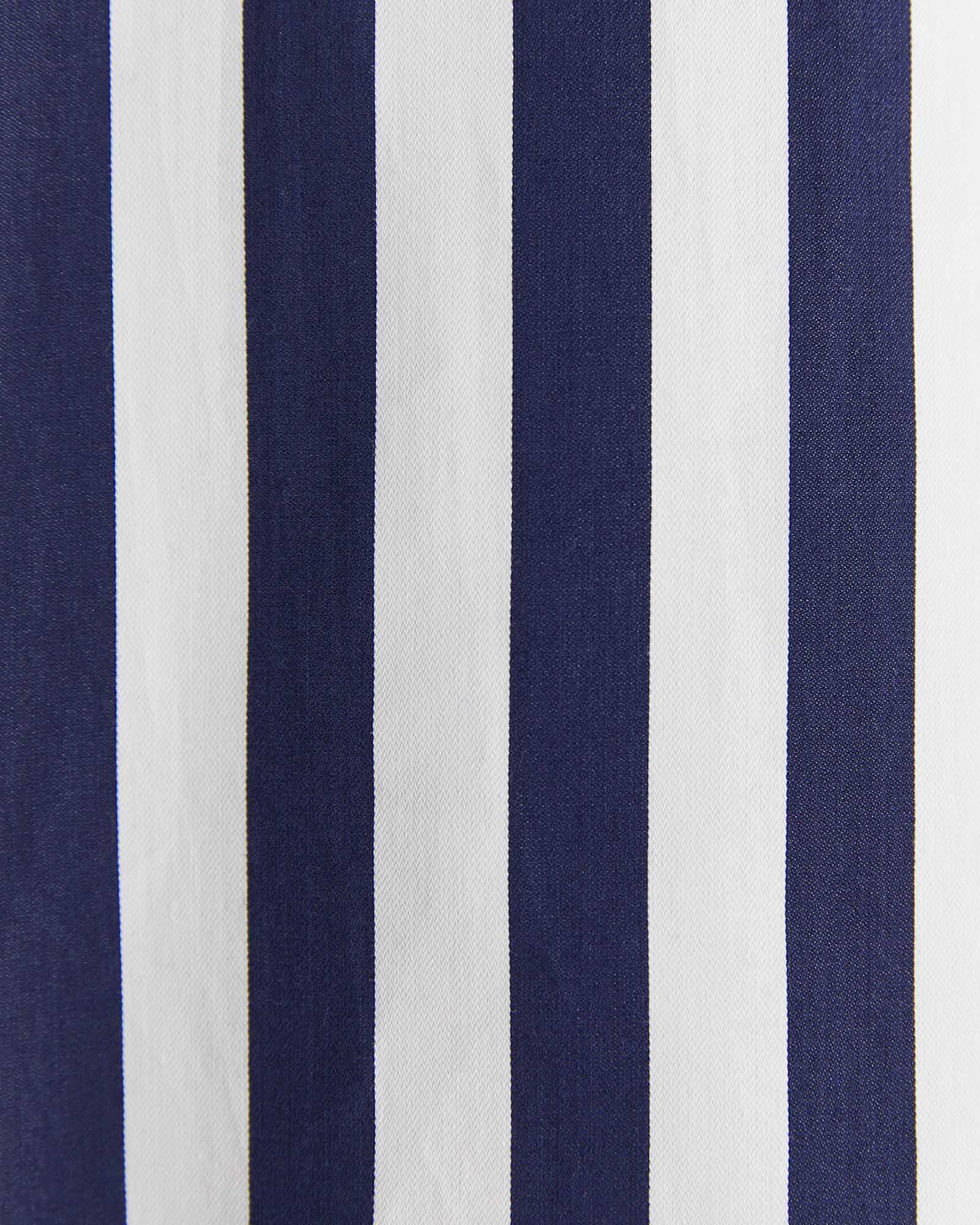 Hayley Stripe Cotton Silk Shirt in NAVY/WHITE