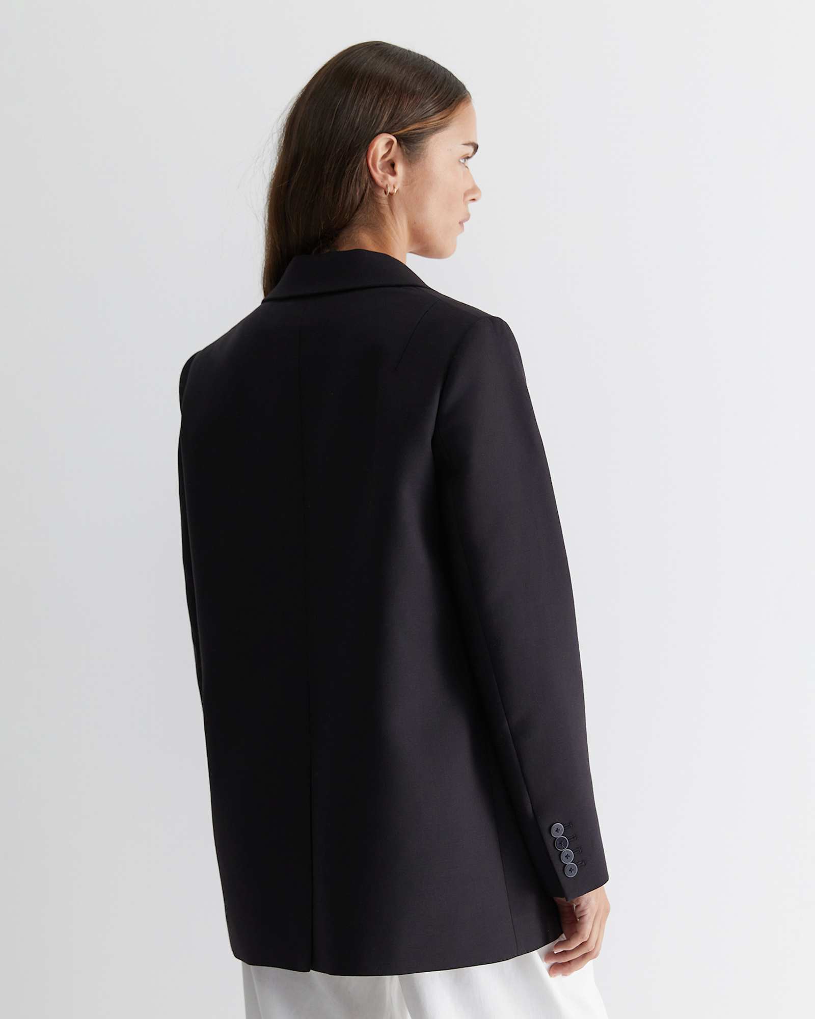 Bianca Relaxed Wool Blazer in BLACK