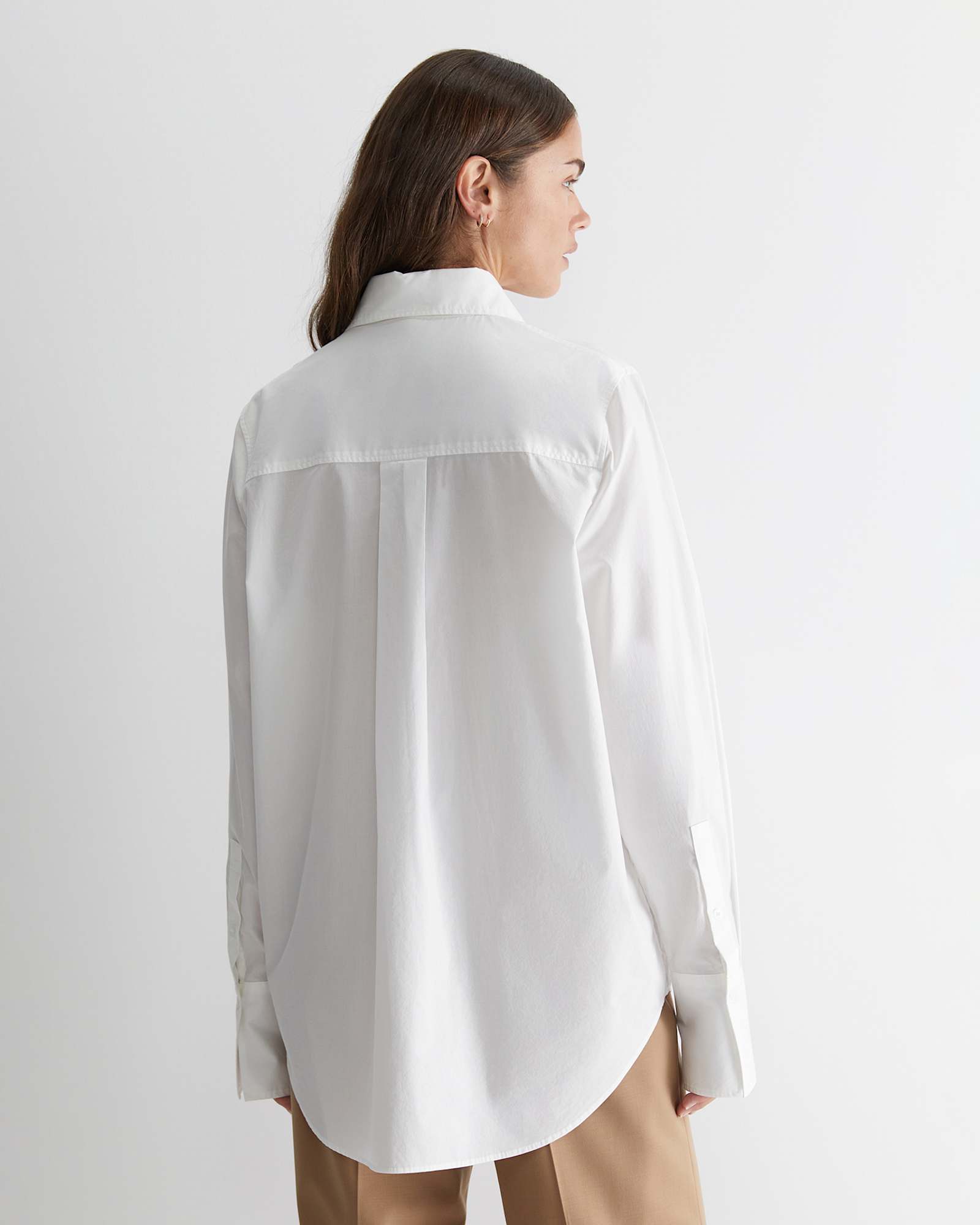 Portia Poplin Cotton Shirt in WHITE