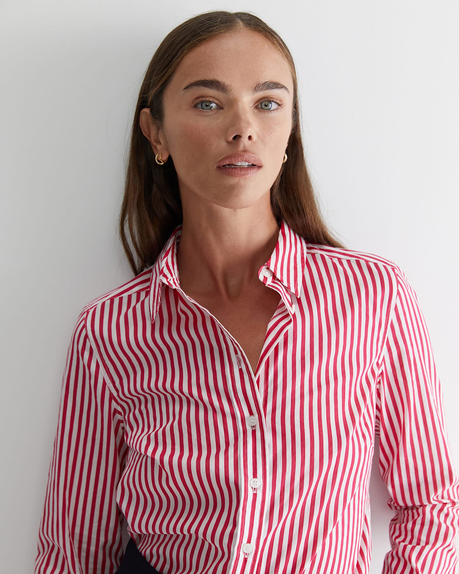 Stripe Lily Voile Shirt in PINK/WHITE