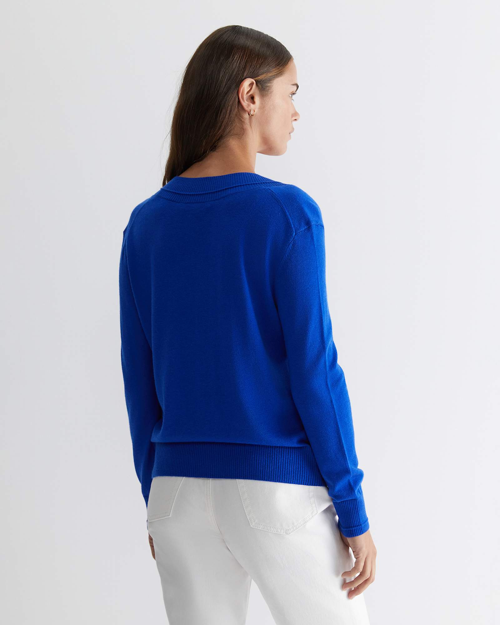 Laurina V-neck Sweater in COBALT