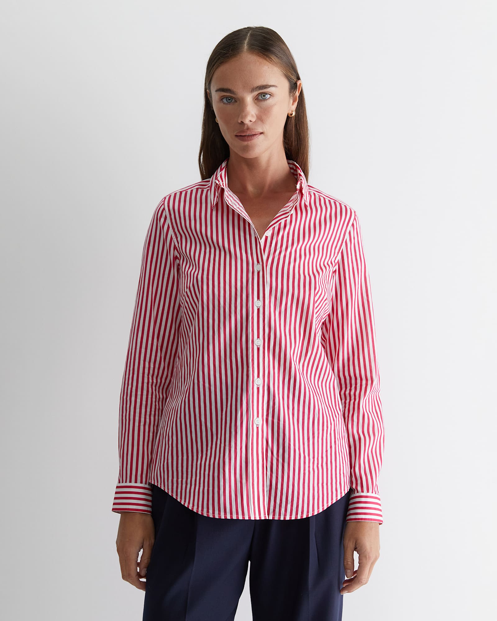 Stripe Lily Voile Shirt in PINK/WHITE
