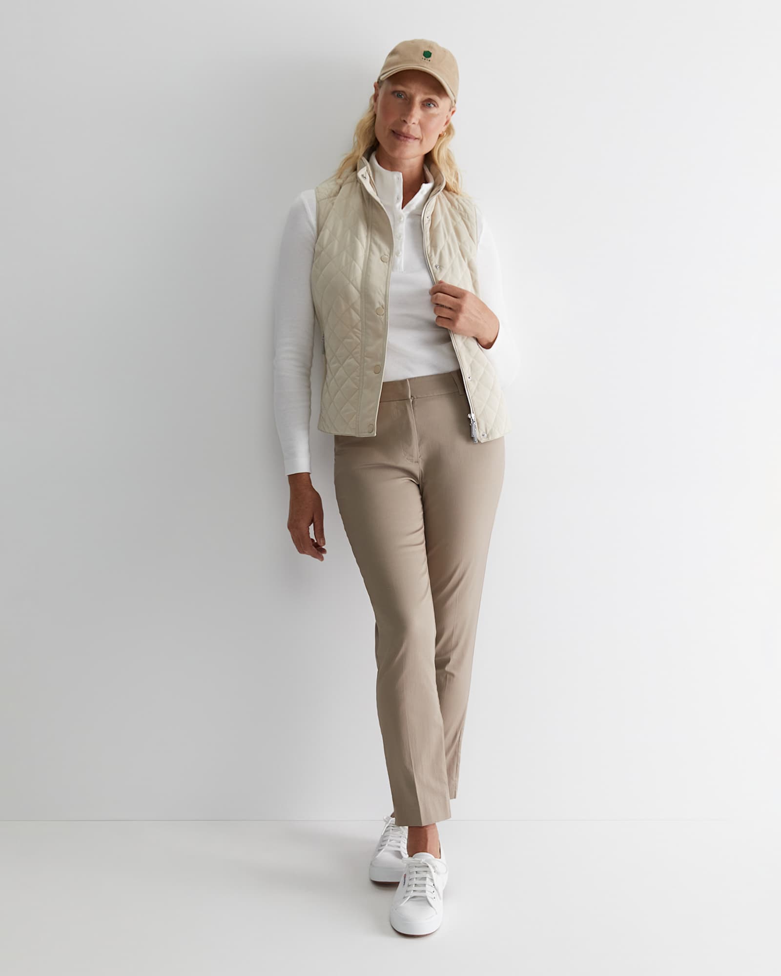 Vera Quilted Vest in STONE