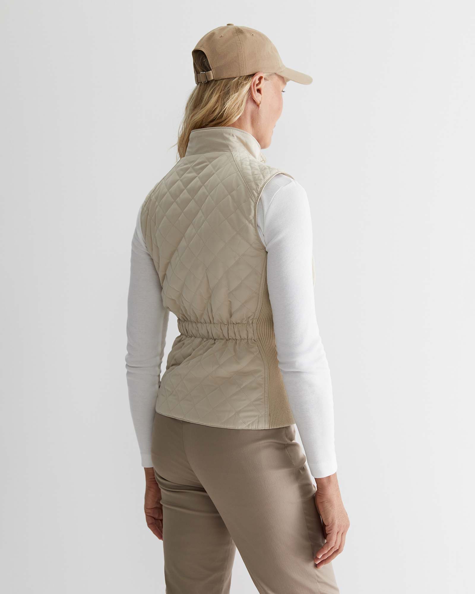 Vera Quilted Vest in STONE