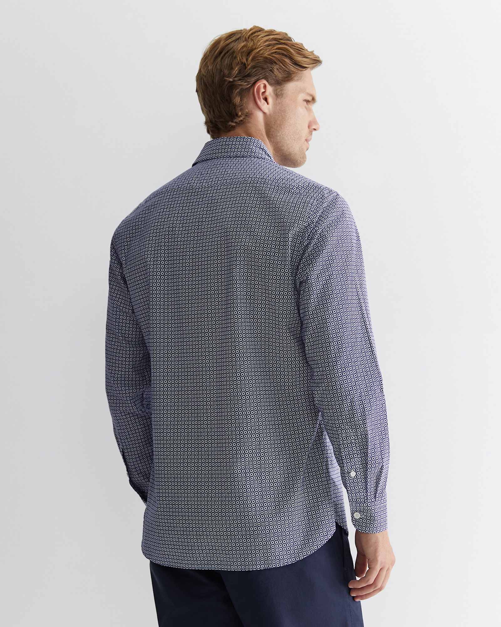 Claremont Print Shirt in BALL POINT BLUE