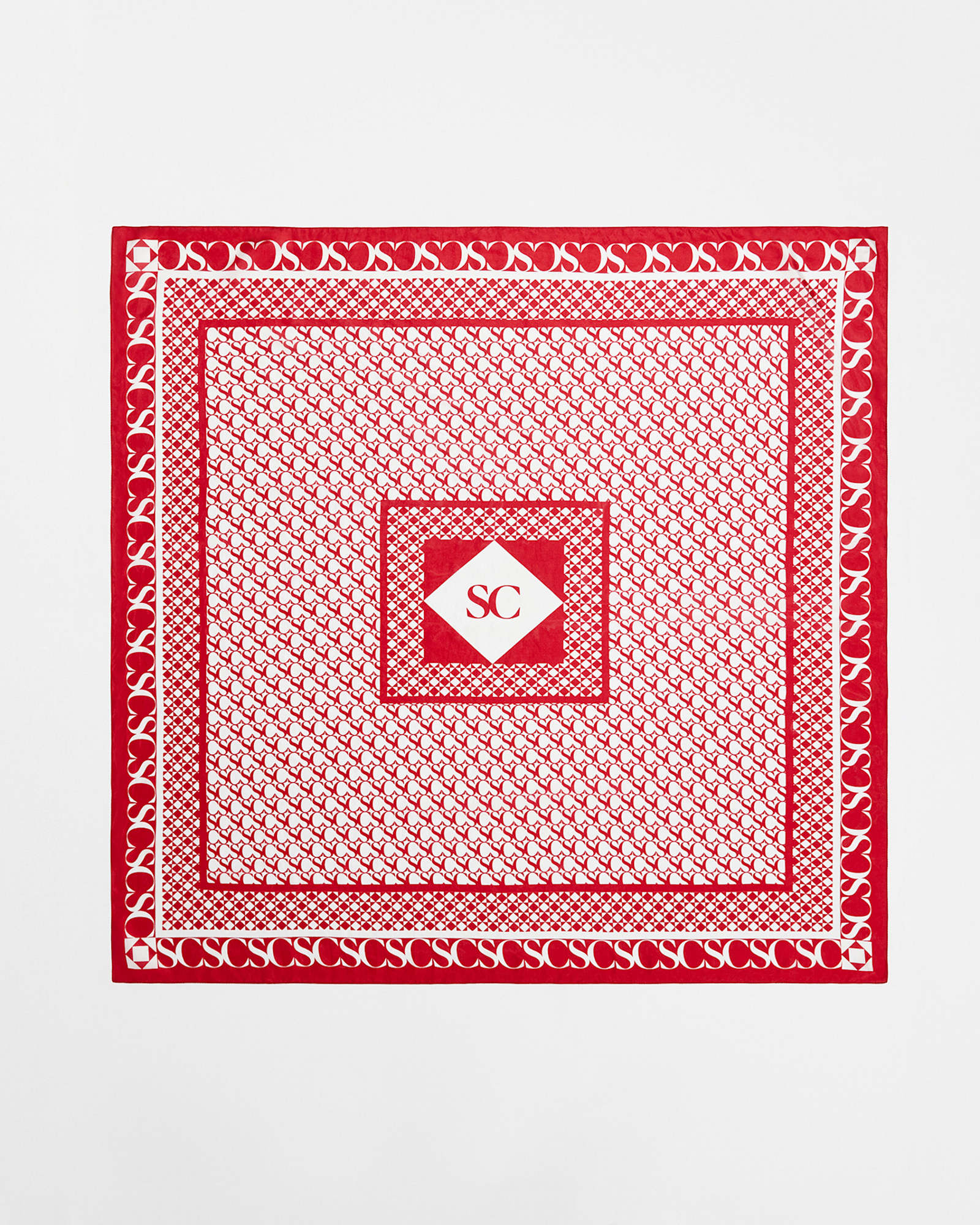 Logo Silk Scarf in RED