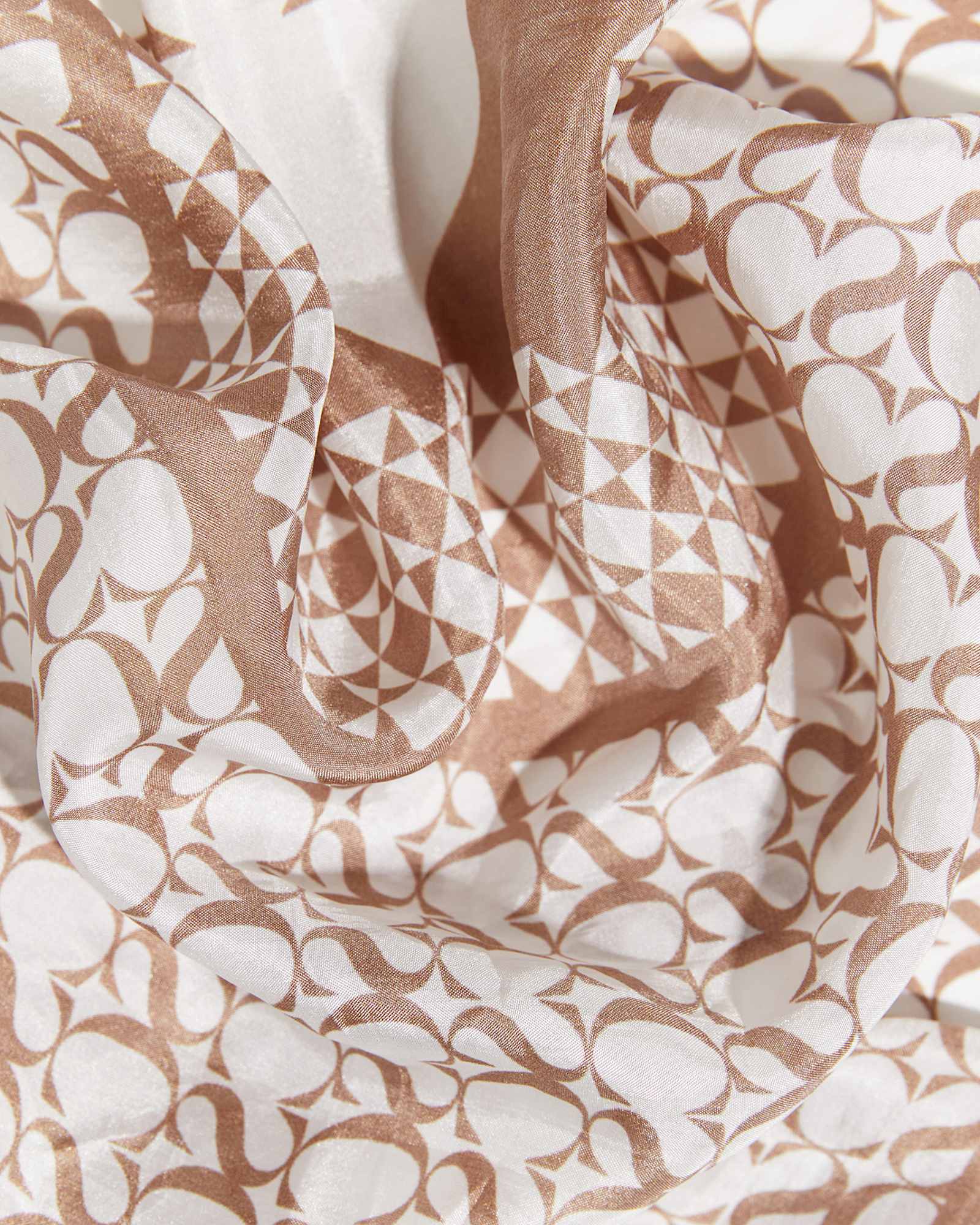 Logo Silk Scarf in TAN