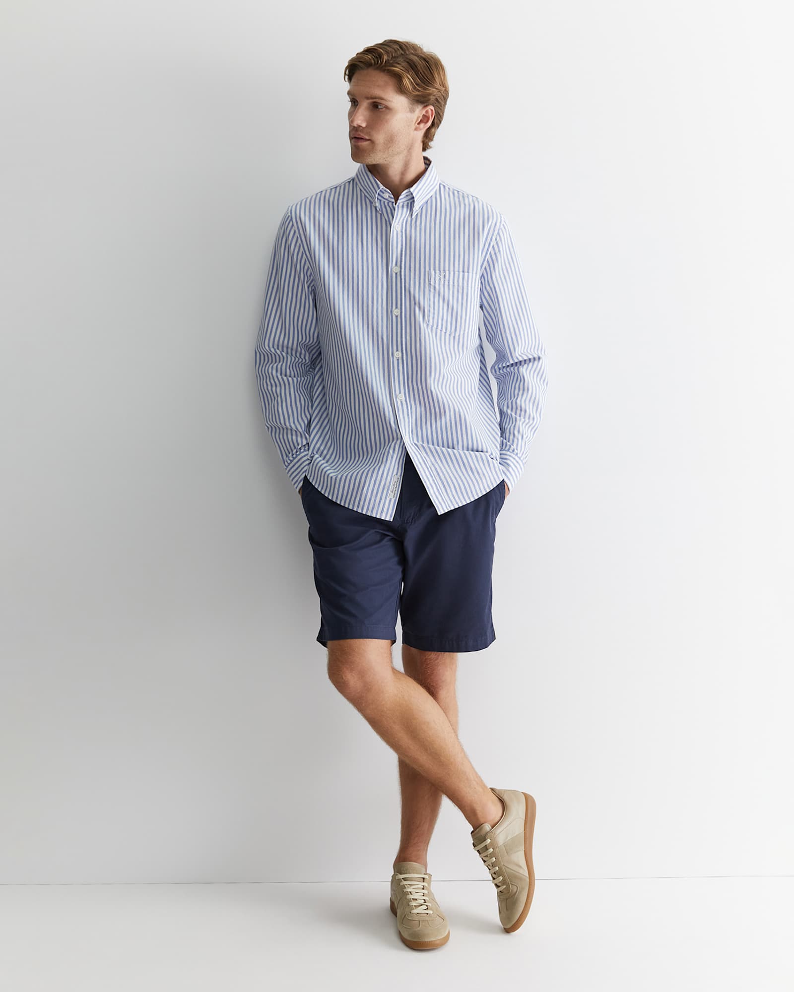 Oxford Stripe Long Sleeve Shirt in DUTCH BLUE