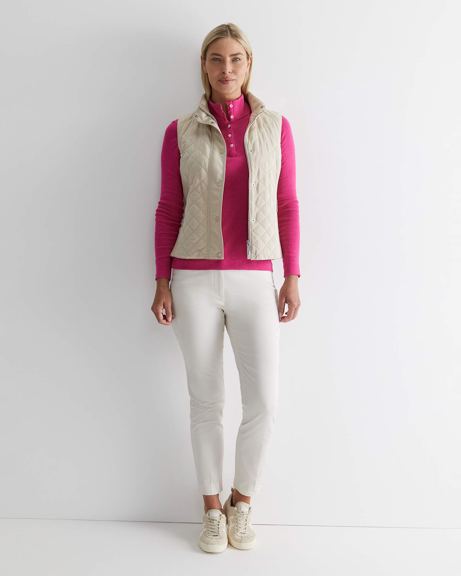 Lucy Funnel Neck Top in PINK MELANGE