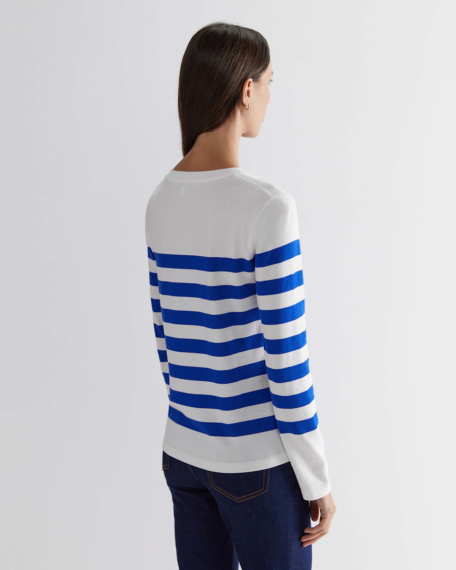 Britta Stripe Tee in BLUE/WHITE